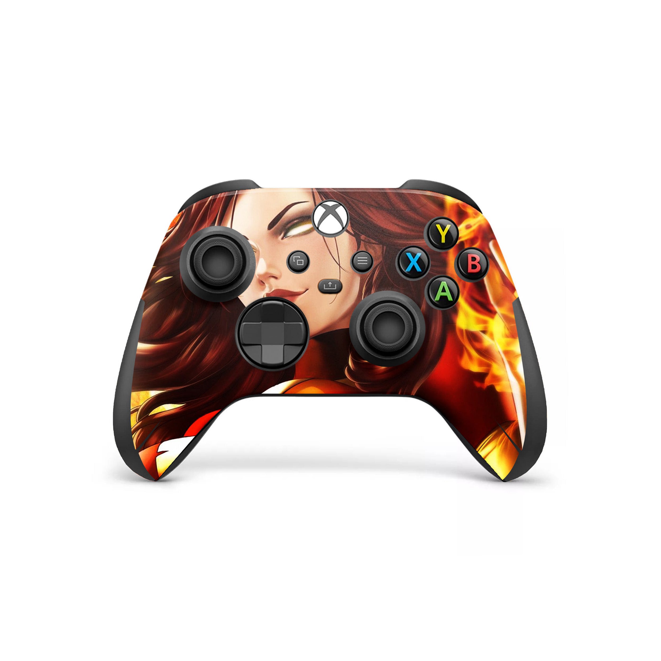 A video game skin featuring a Marvel X Men Phoenix design for the Xbox Wireless Controller.