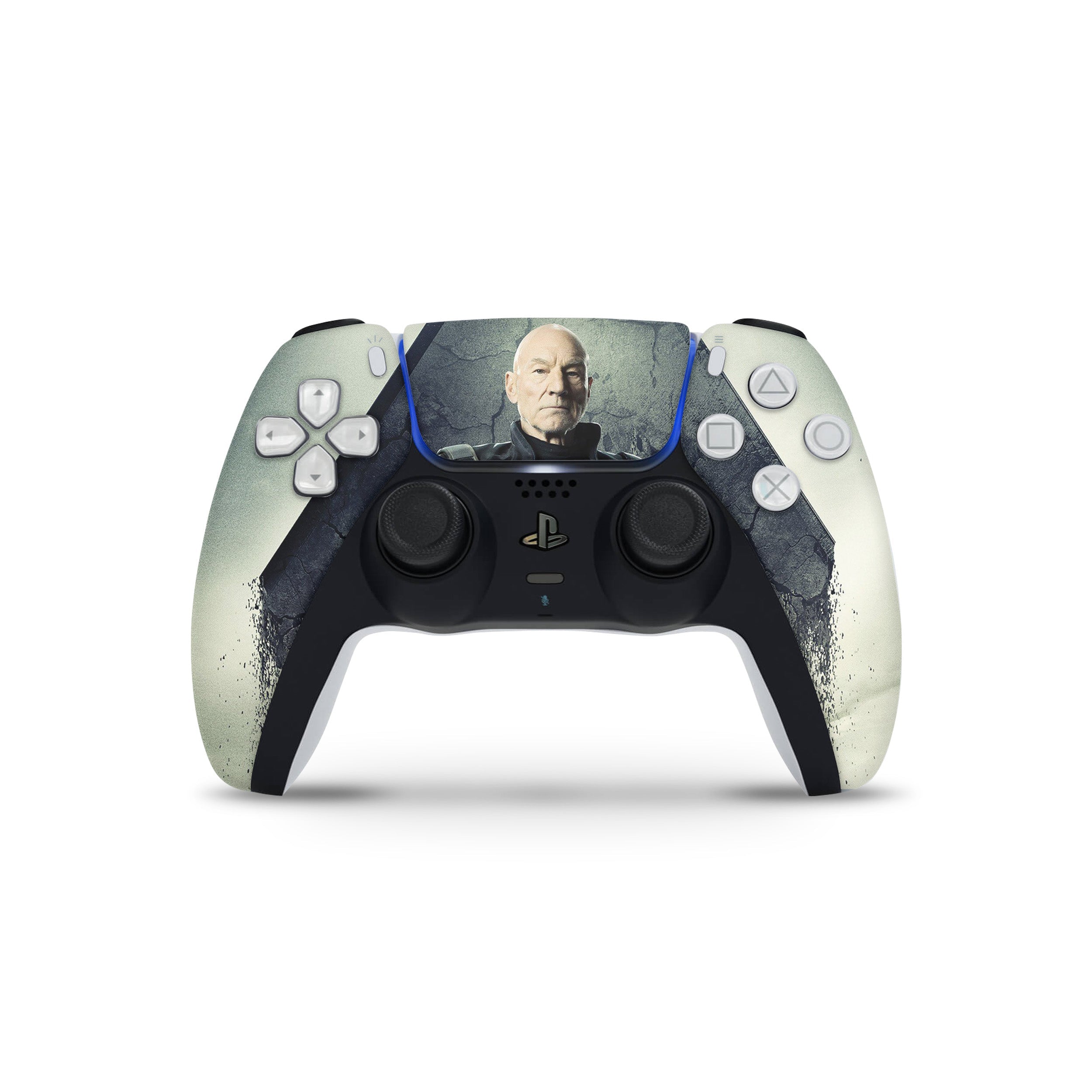 A video game skin featuring a Marvel X Men Professor X design for the PS5 DualSense Controller.