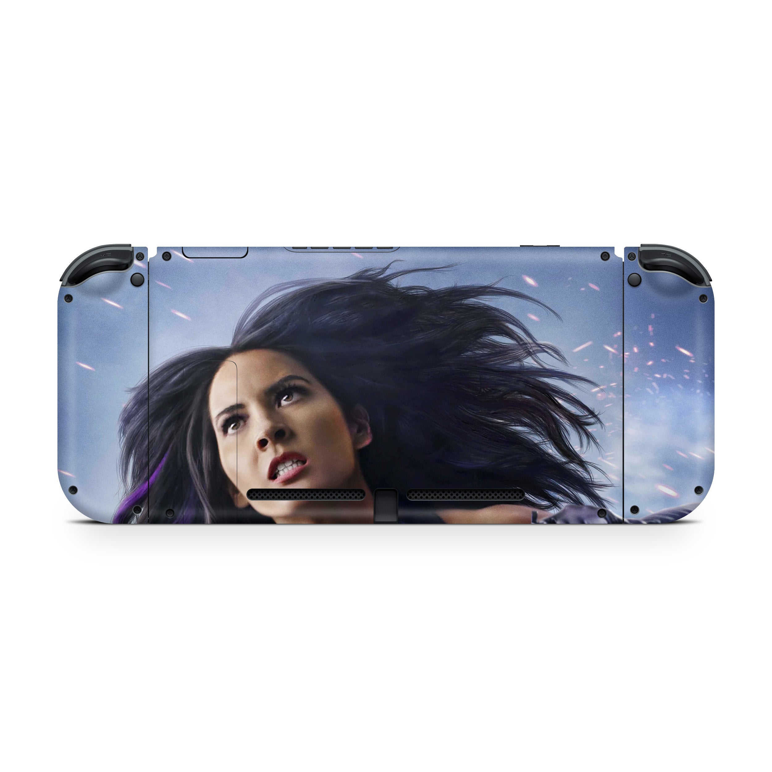 A video game skin featuring a Marvel X Men Psylocke design for the Nintendo Switch.