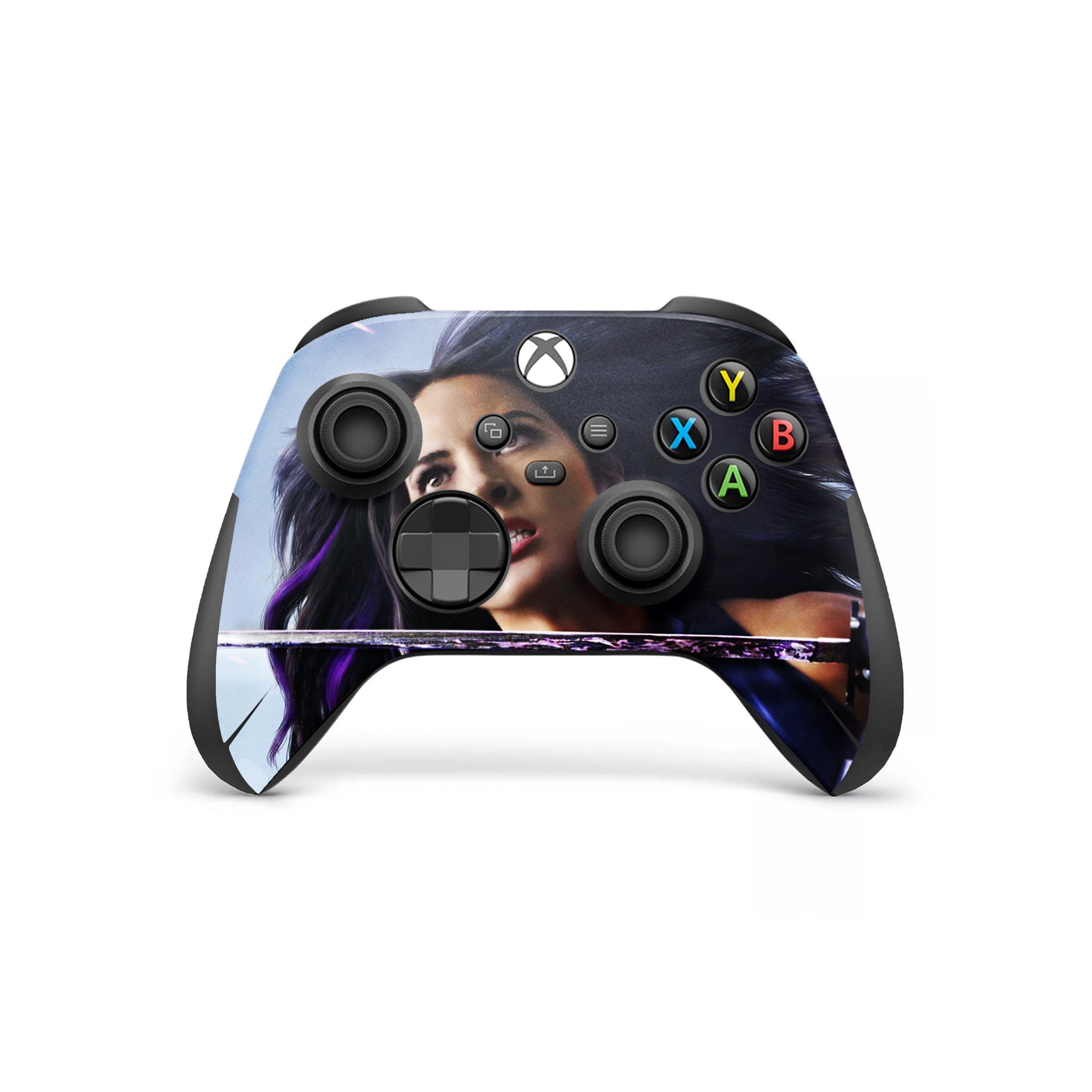A video game skin featuring a Marvel X Men Psylocke design for the Xbox Wireless Controller.
