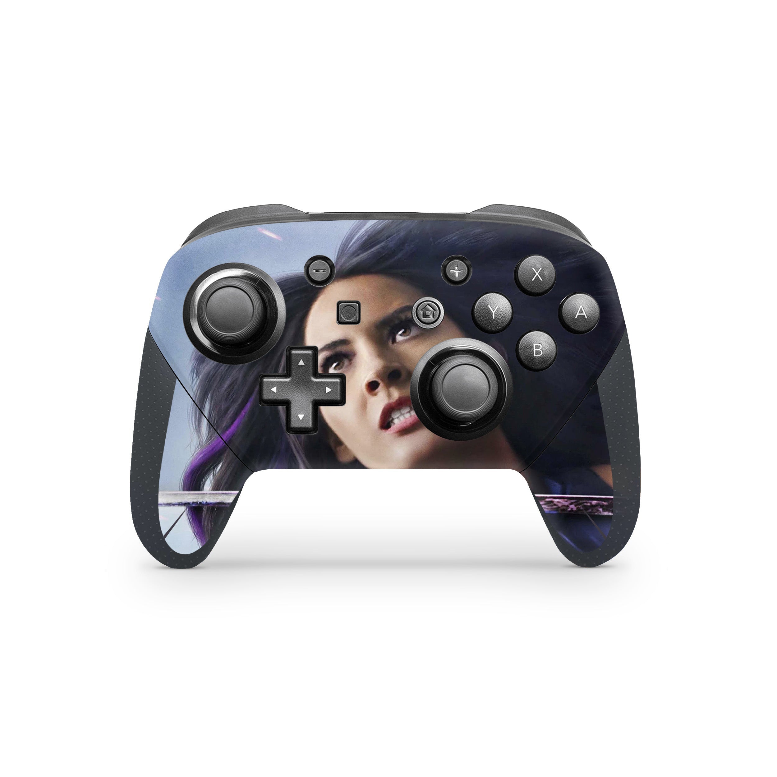 A video game skin featuring a Marvel X Men Psylocke design for the Switch Pro Controller.