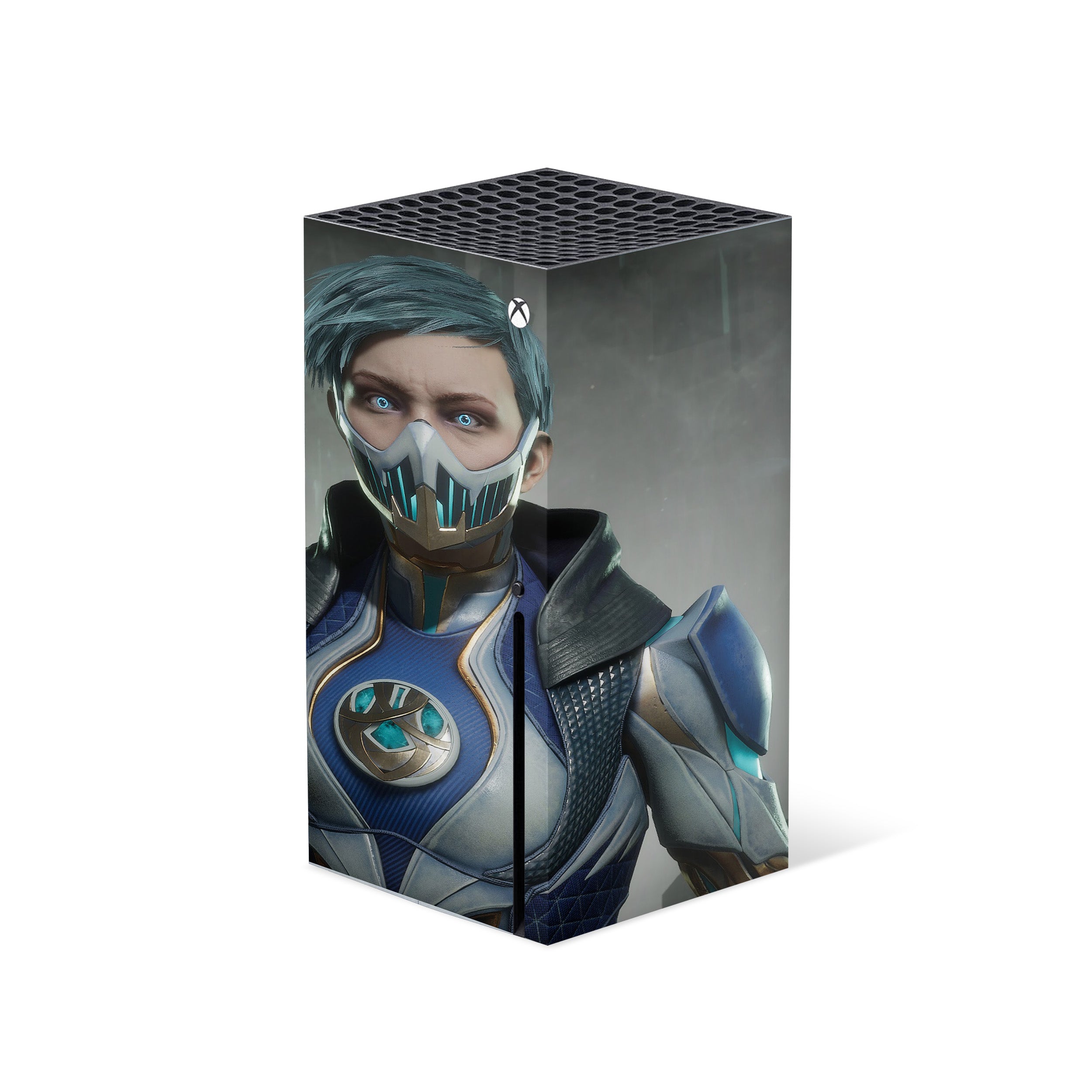 A video game skin featuring a Mortal Kombat 11 design for the Xbox Series X.