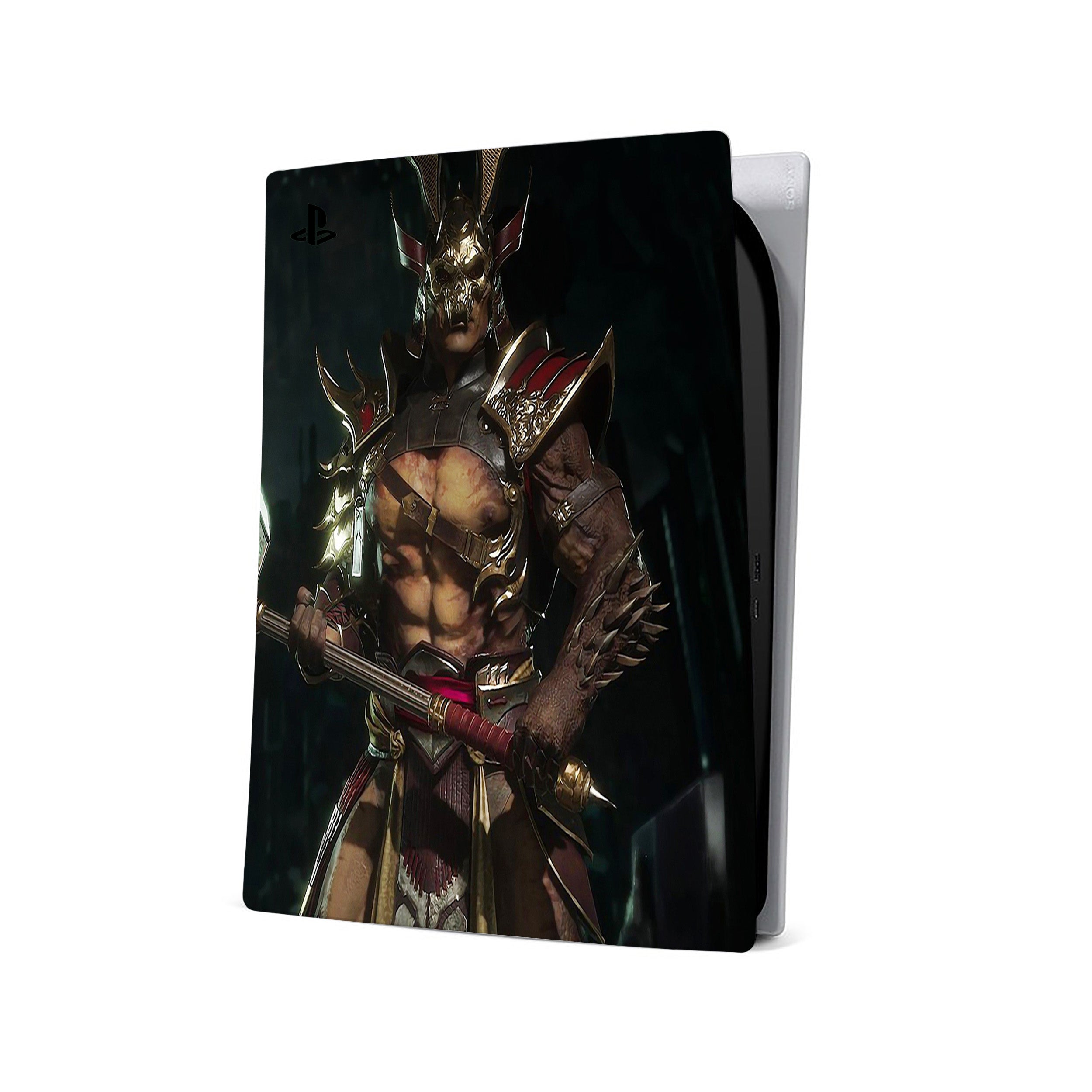 A video game skin featuring a Mortal Kombat 11 Shao Kahn design for the PS5.