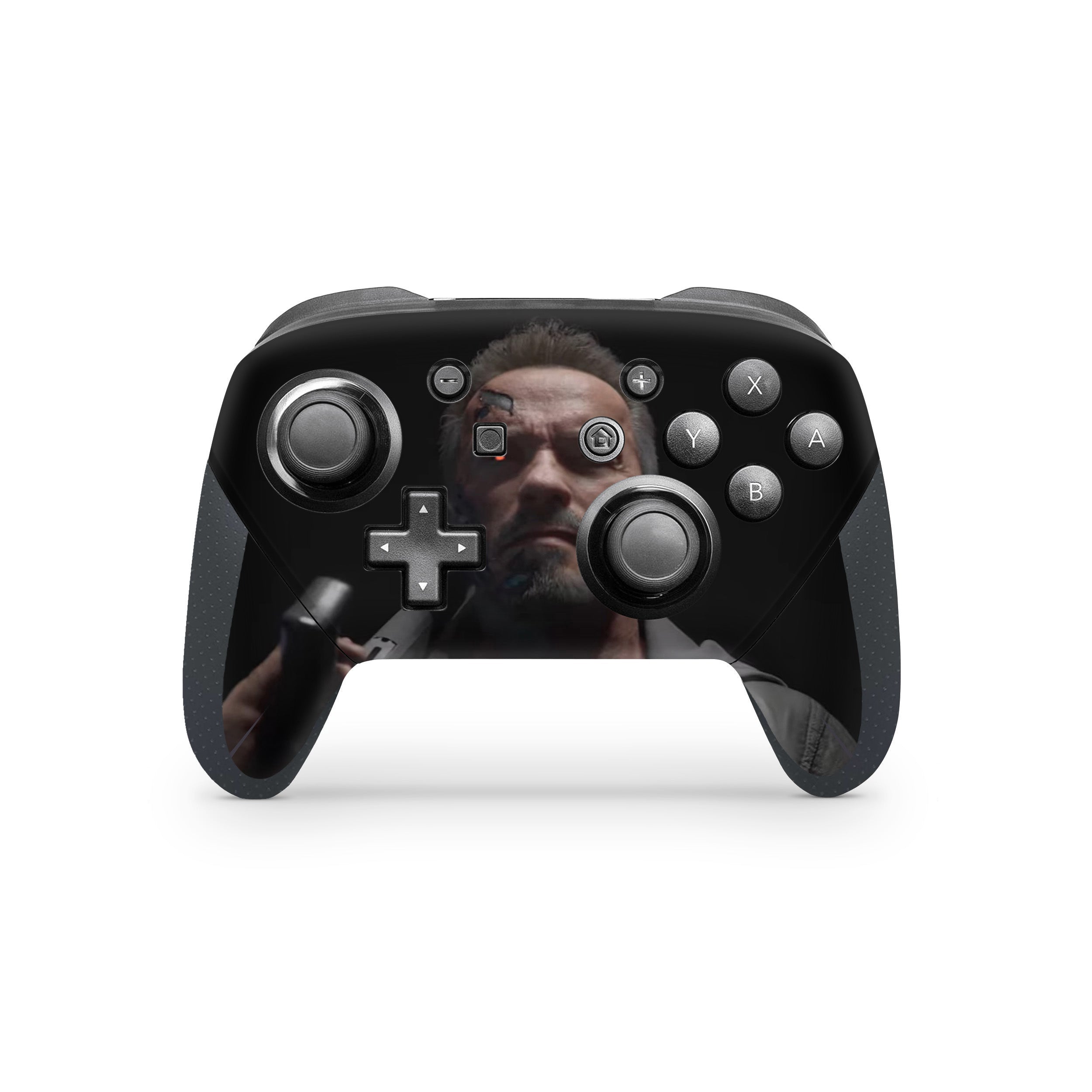 A video game skin featuring a Mortal Kombat 11 Shao Kahn design for the Switch Pro Controller.