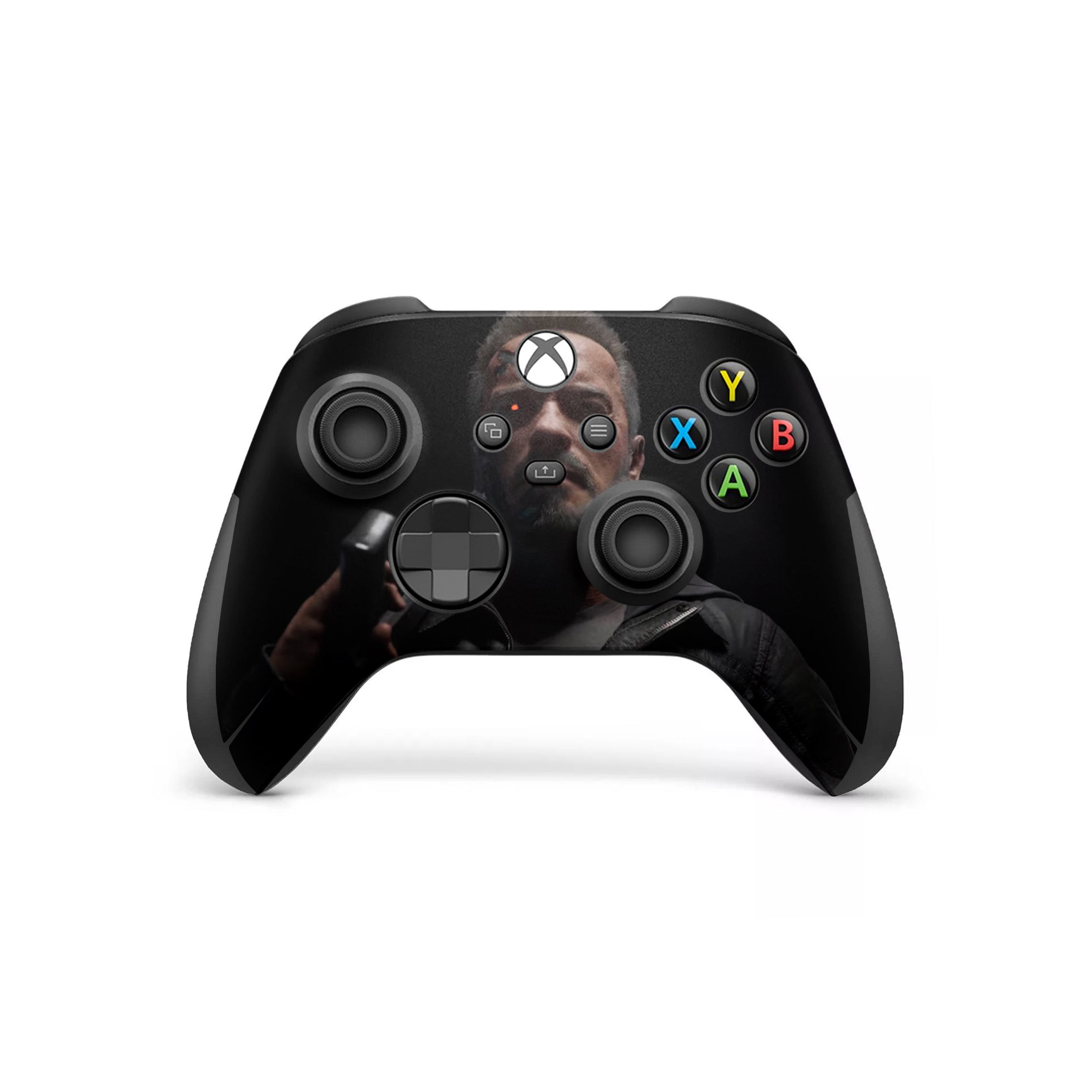A video game skin featuring a Mortal Kombat 11 Shao Kahn design for the Xbox Wireless Controller.