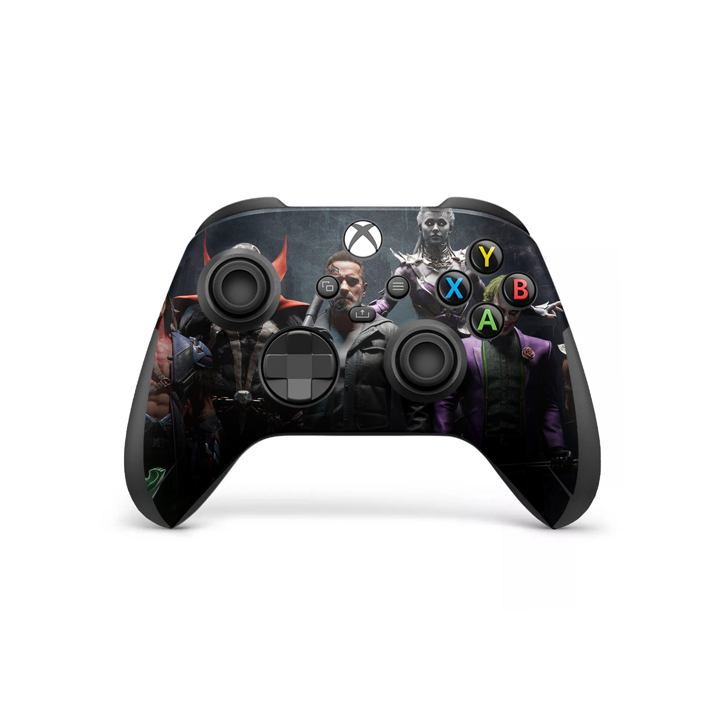 A video game skin featuring a Mortal Kombat 11 The Terminator design for the Xbox Wireless Controller.