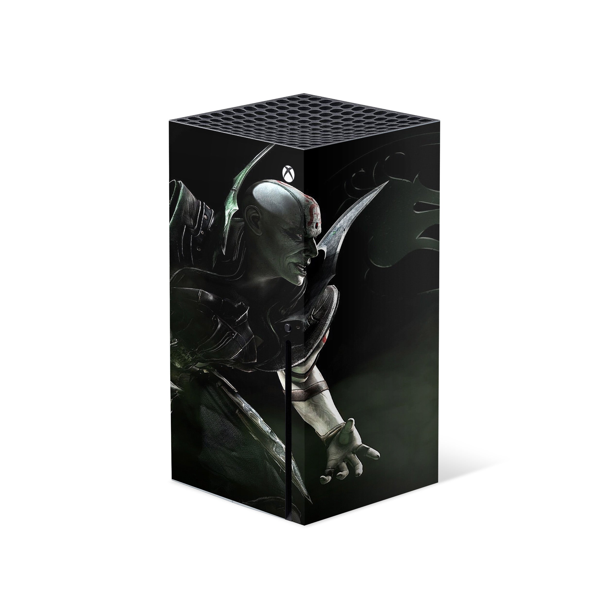 A video game skin featuring a Mortal Kombat Quan Chi design for the Xbox Series X.