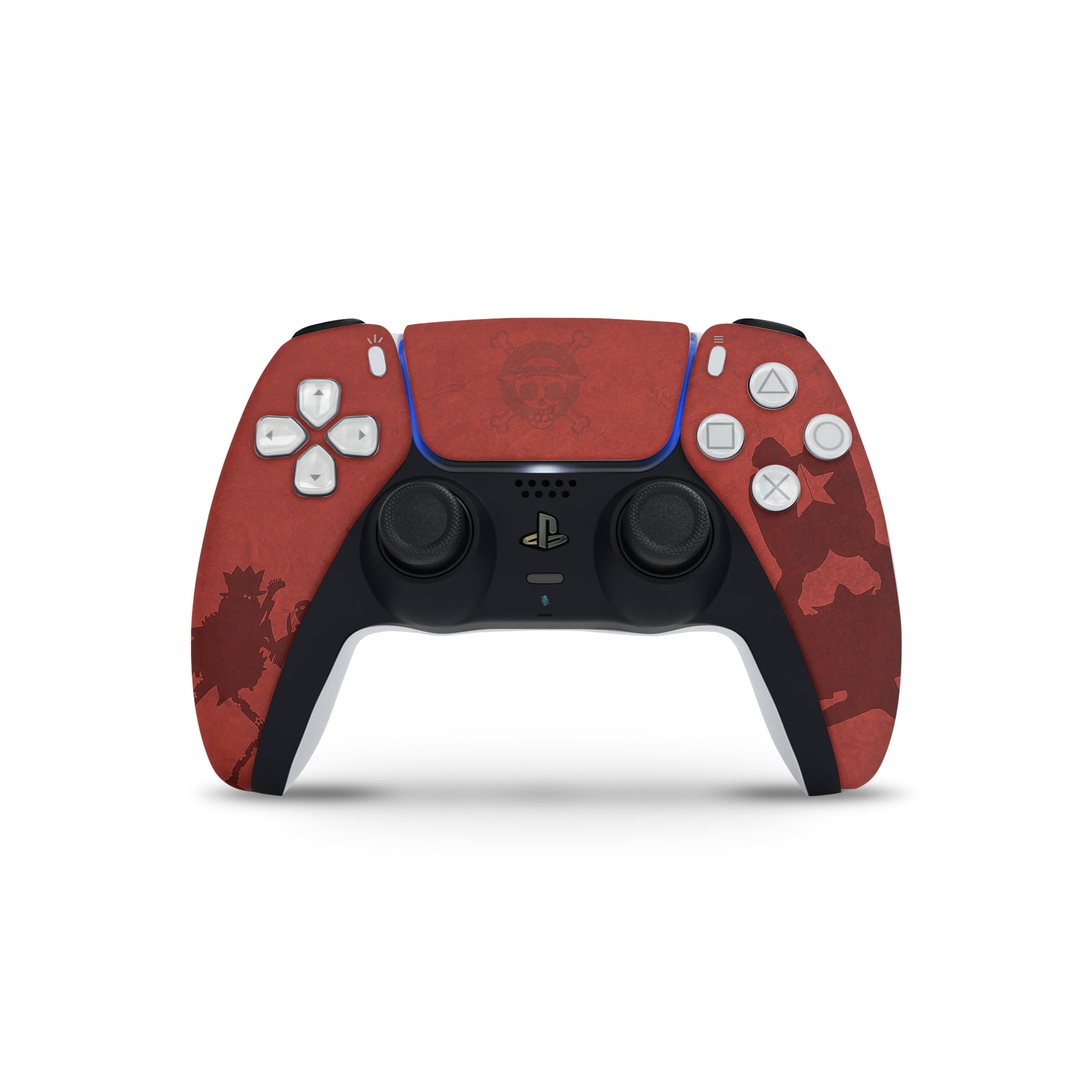A video game skin featuring a One Piece design for the PS5 DualSense Controller.