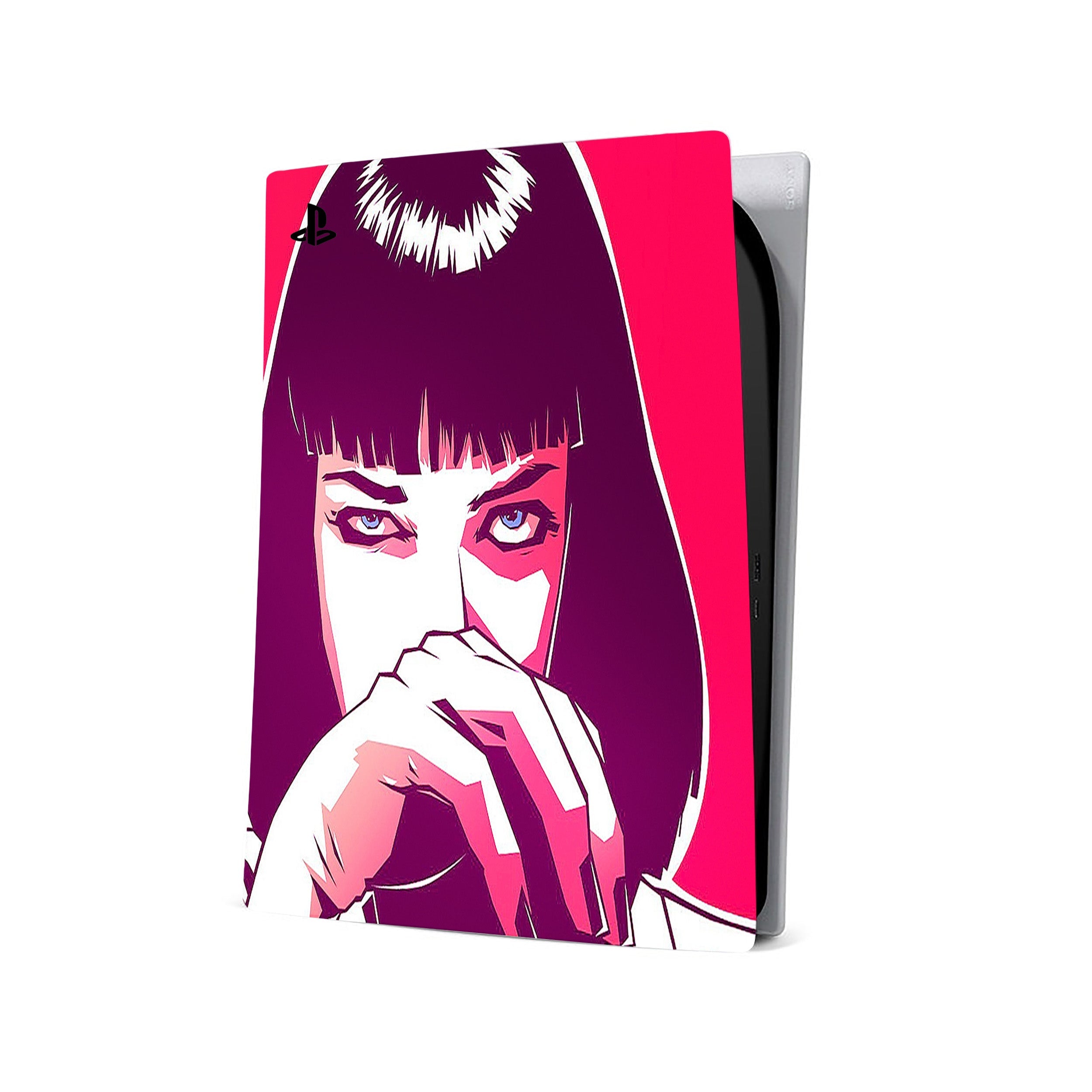 A video game skin featuring a Pulp Fiction Mya Blow design for the PS5.