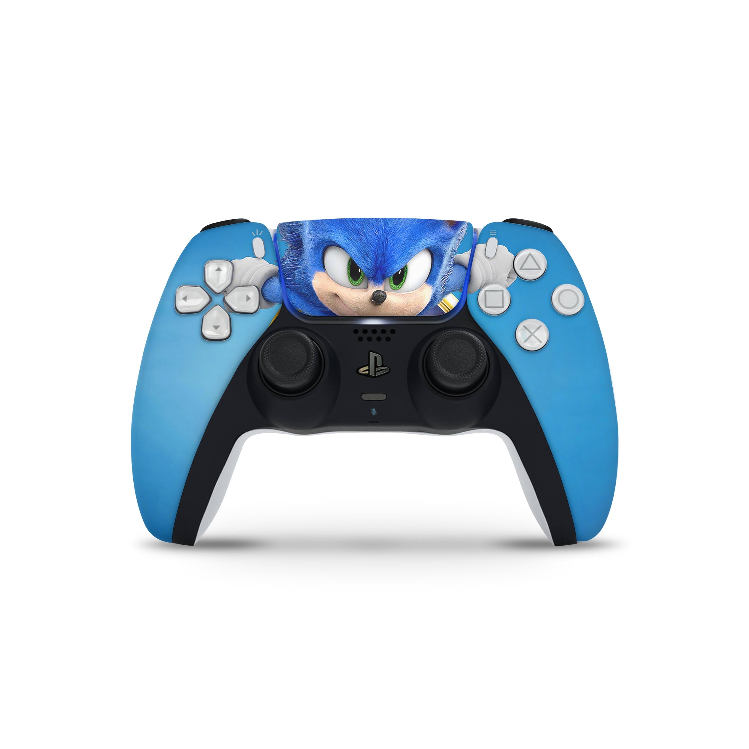 A video game skin featuring a Sonic The Hedgehog design for the PS5 DualSense Controller.