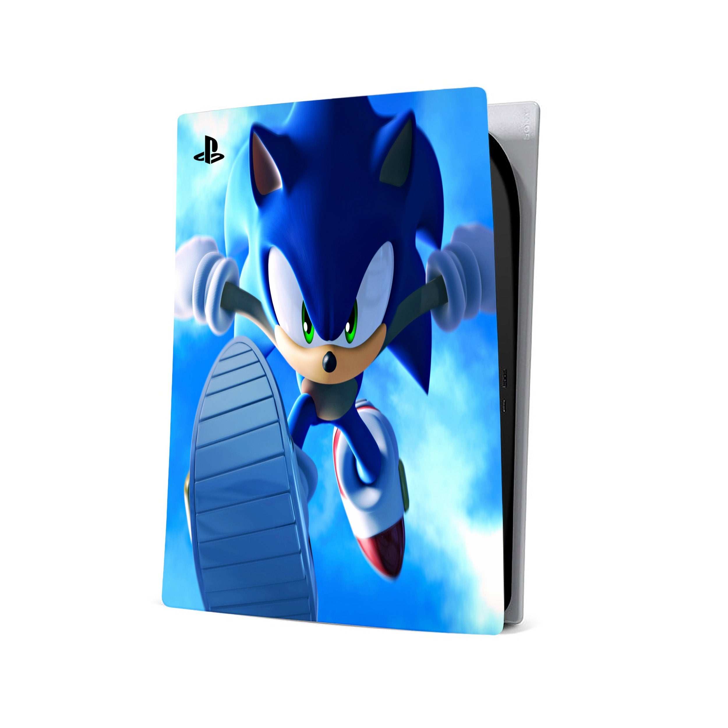 A video game skin featuring a Sonic The Hedgehog design for the PS5.