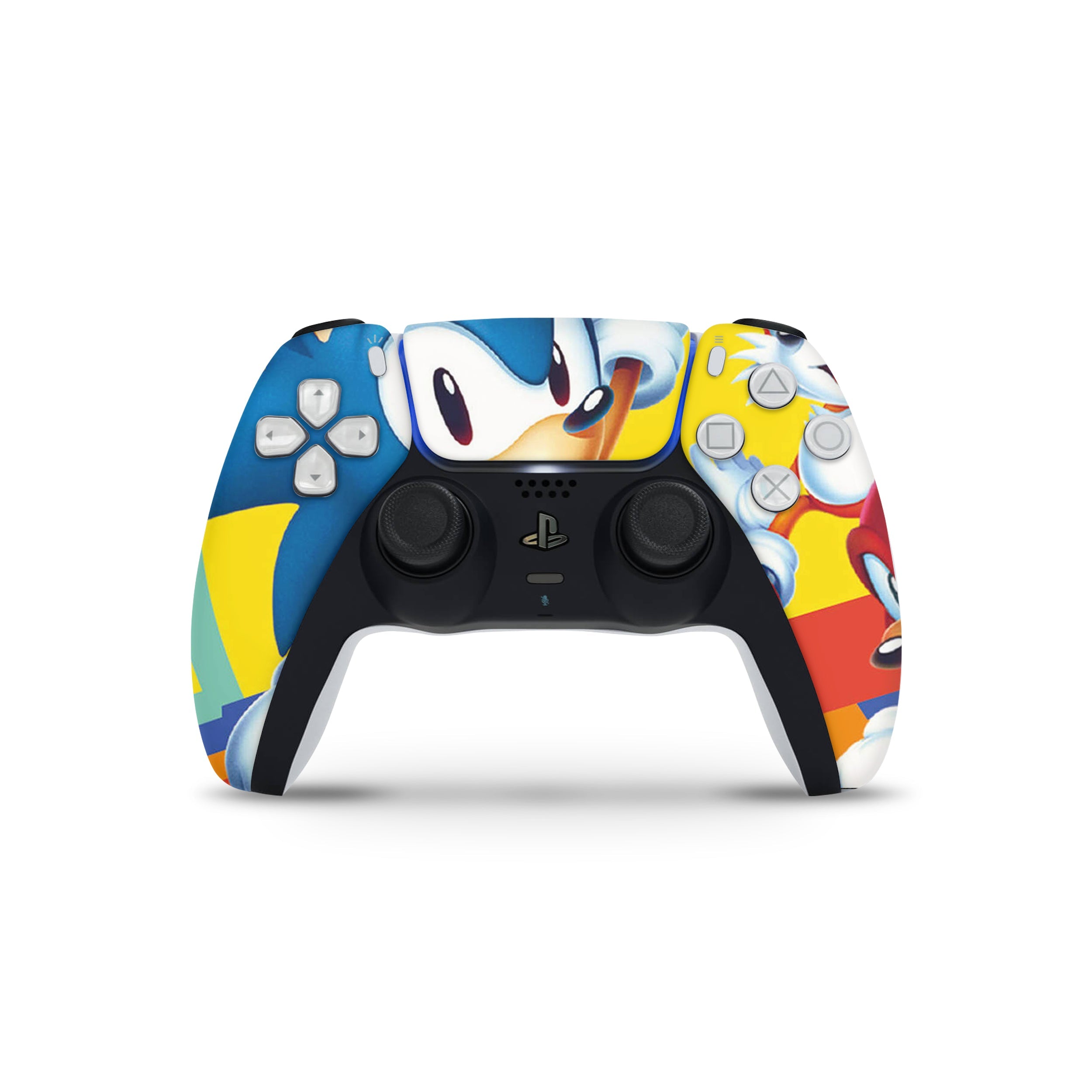 A video game skin featuring a Sonic The Hedgehog design for the PS5 DualSense Controller.