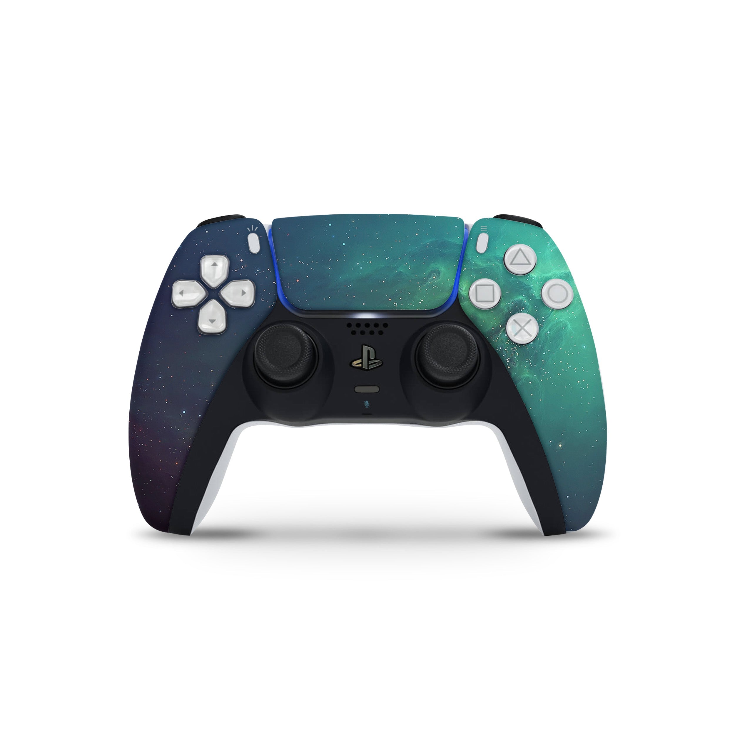 A video game skin featuring a Space design for the PS5 DualSense Controller.