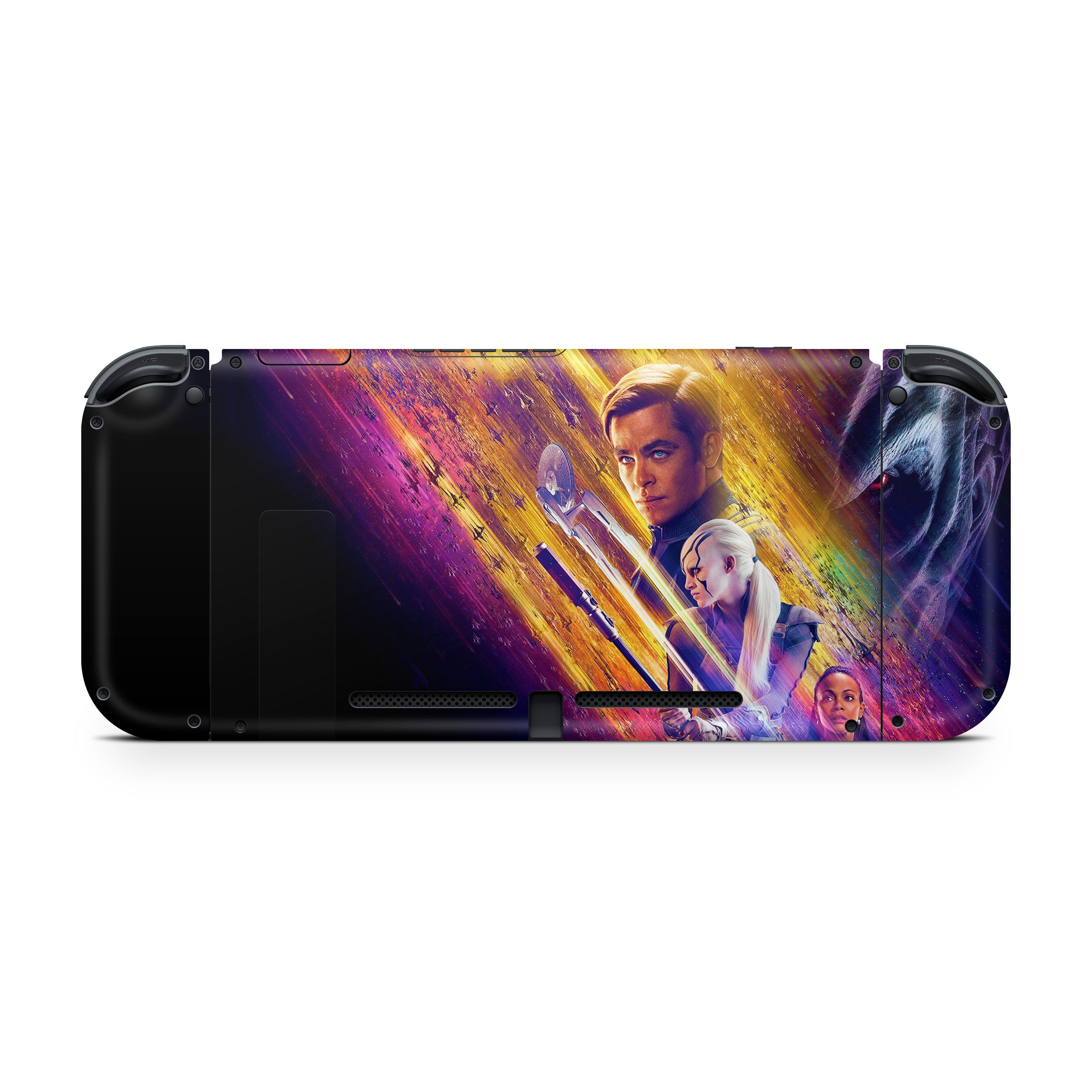 A video game skin featuring a Star Trek Beyond design for the Nintendo Switch.