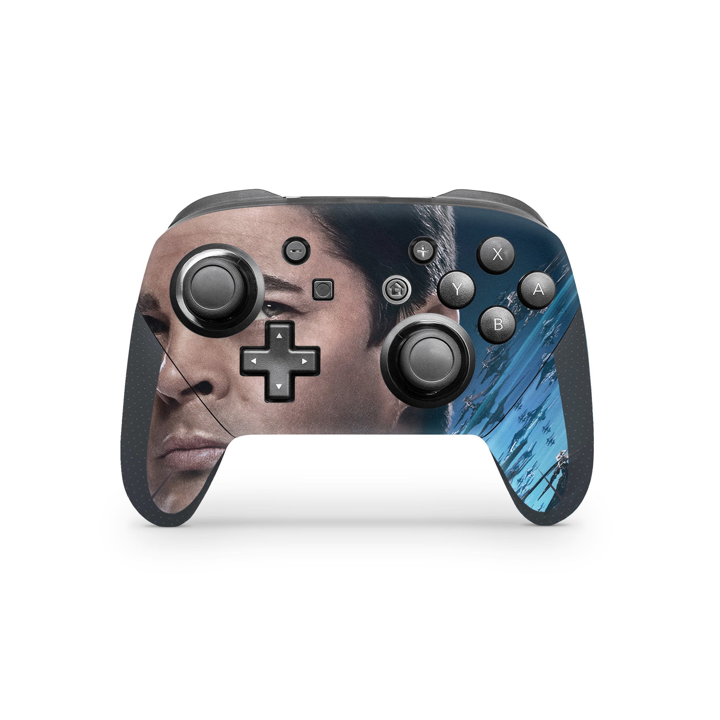 A video game skin featuring a Star Trek Beyond design for the Switch Pro Controller.