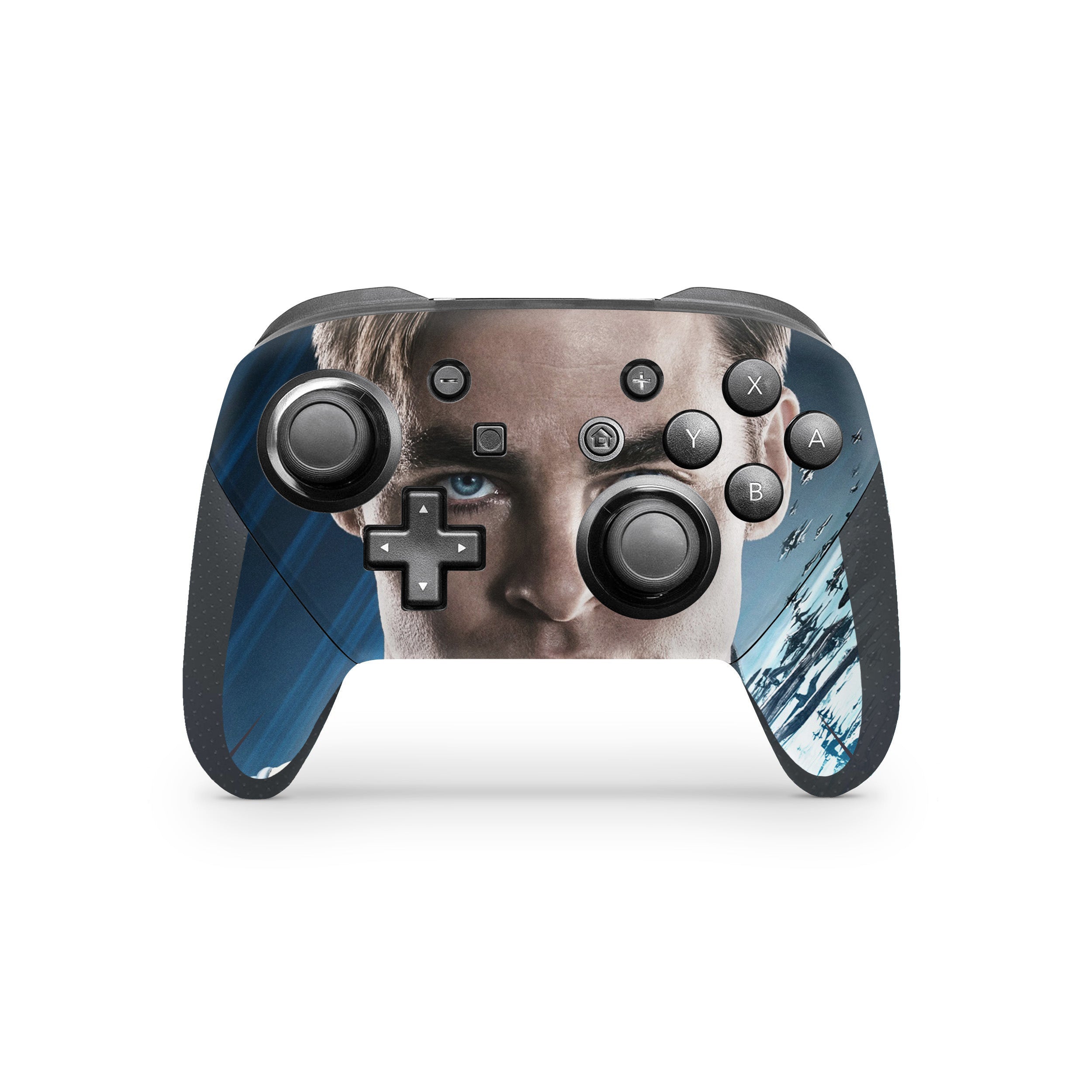 A video game skin featuring a Star Trek Beyond design for the Switch Pro Controller.
