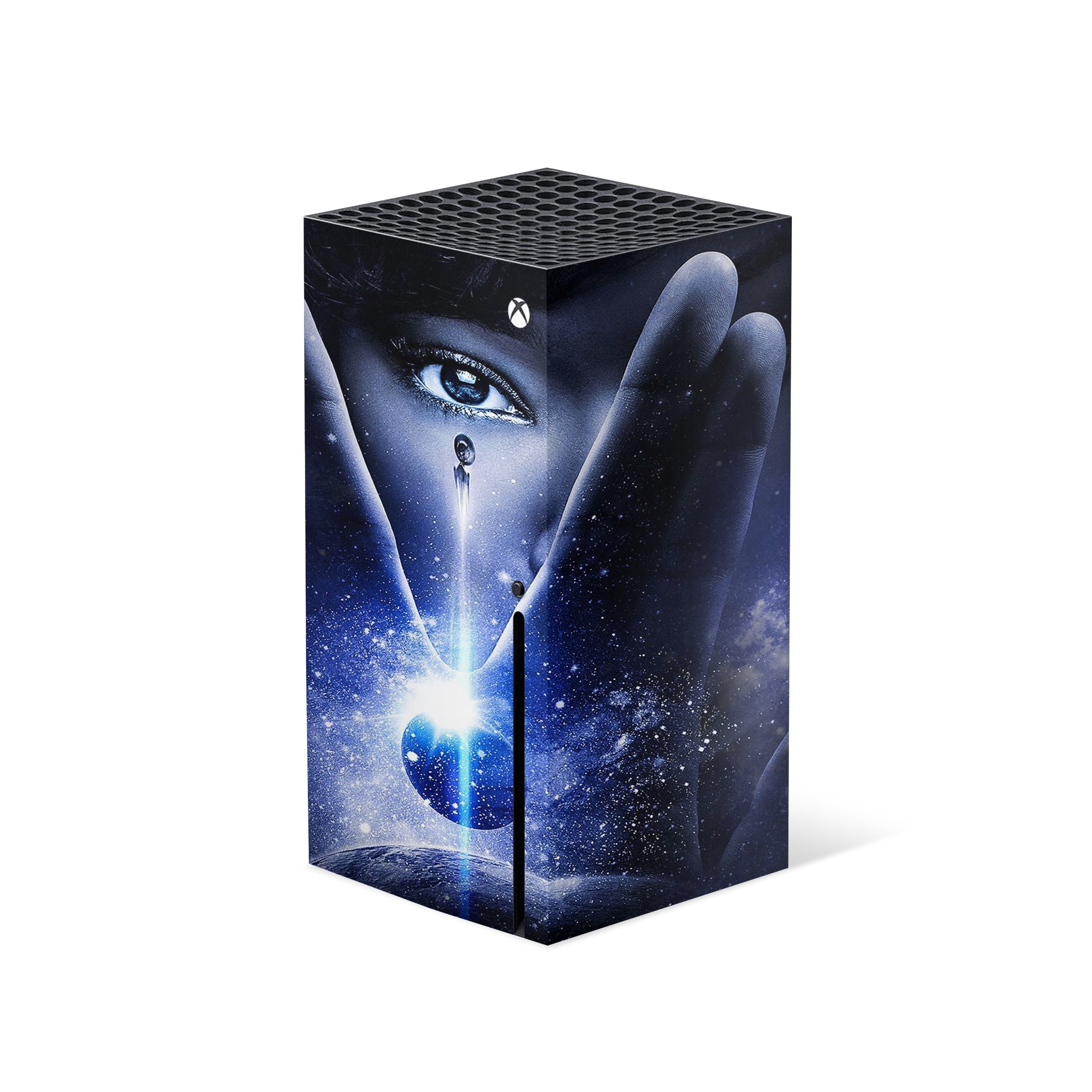 A video game skin featuring a Star Trek Discovery design for the Xbox Series X.