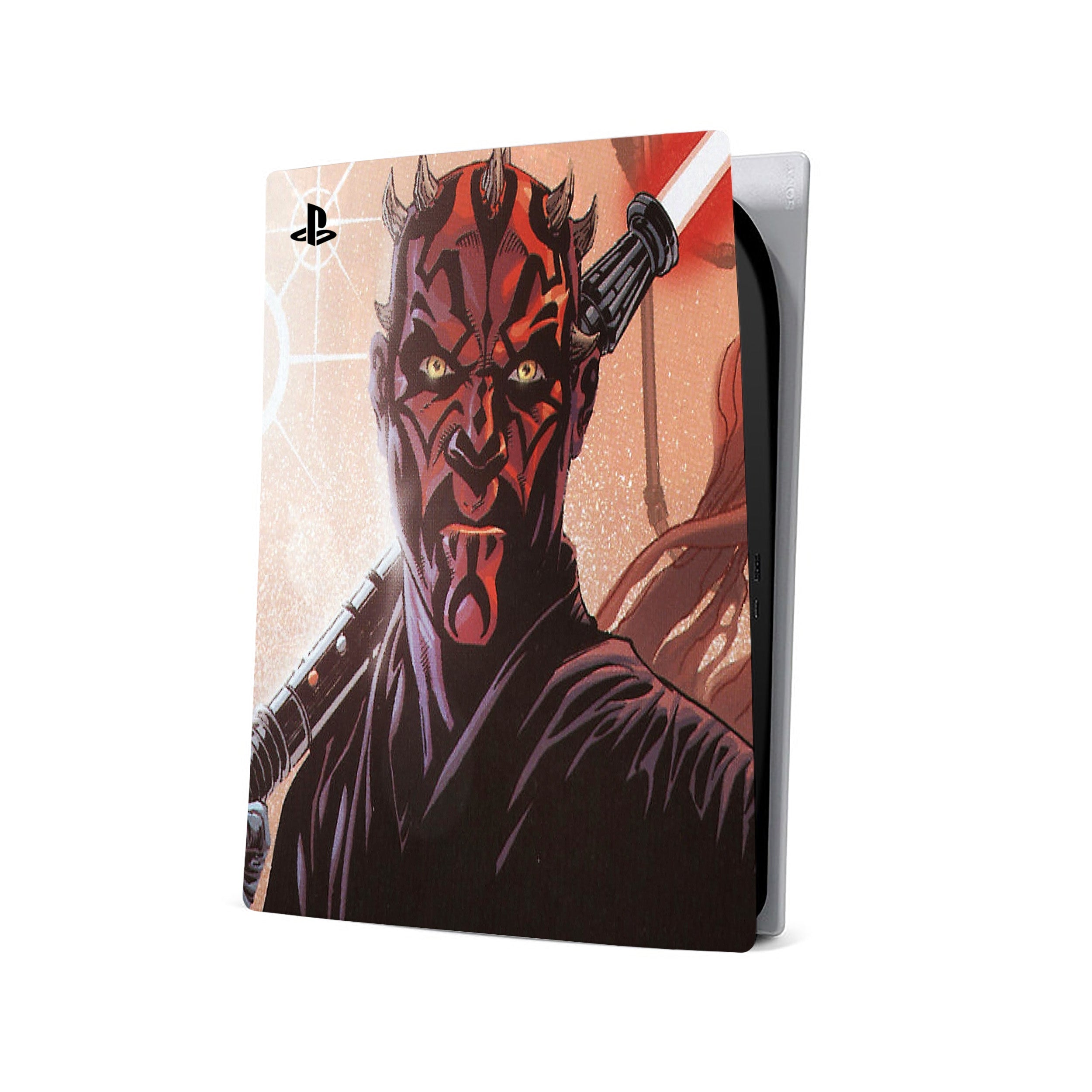 A video game skin featuring a Star Wars Darth Maul design for the PS5.