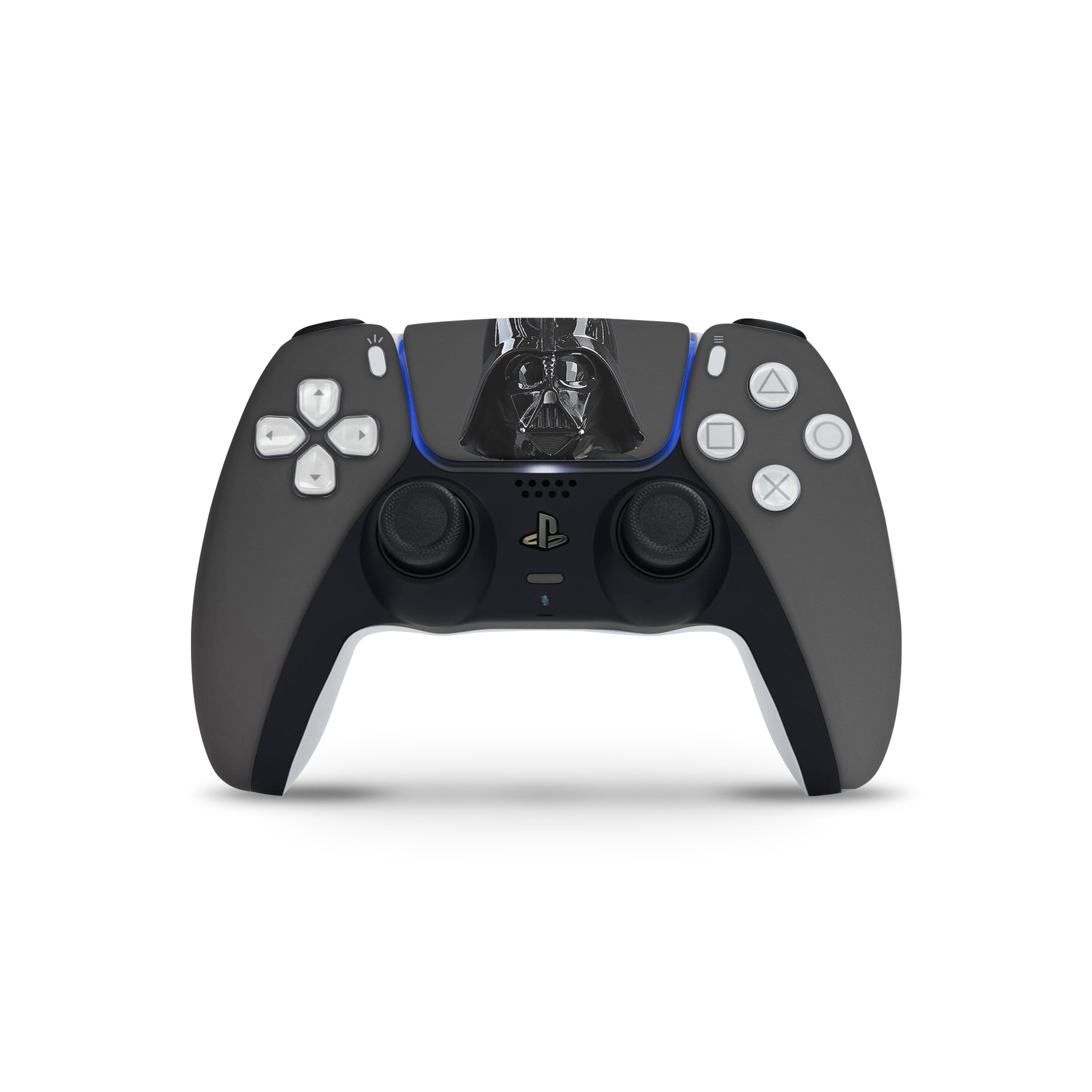 A video game skin featuring a Star Wars Darth Vader design for the PS5 DualSense Controller.