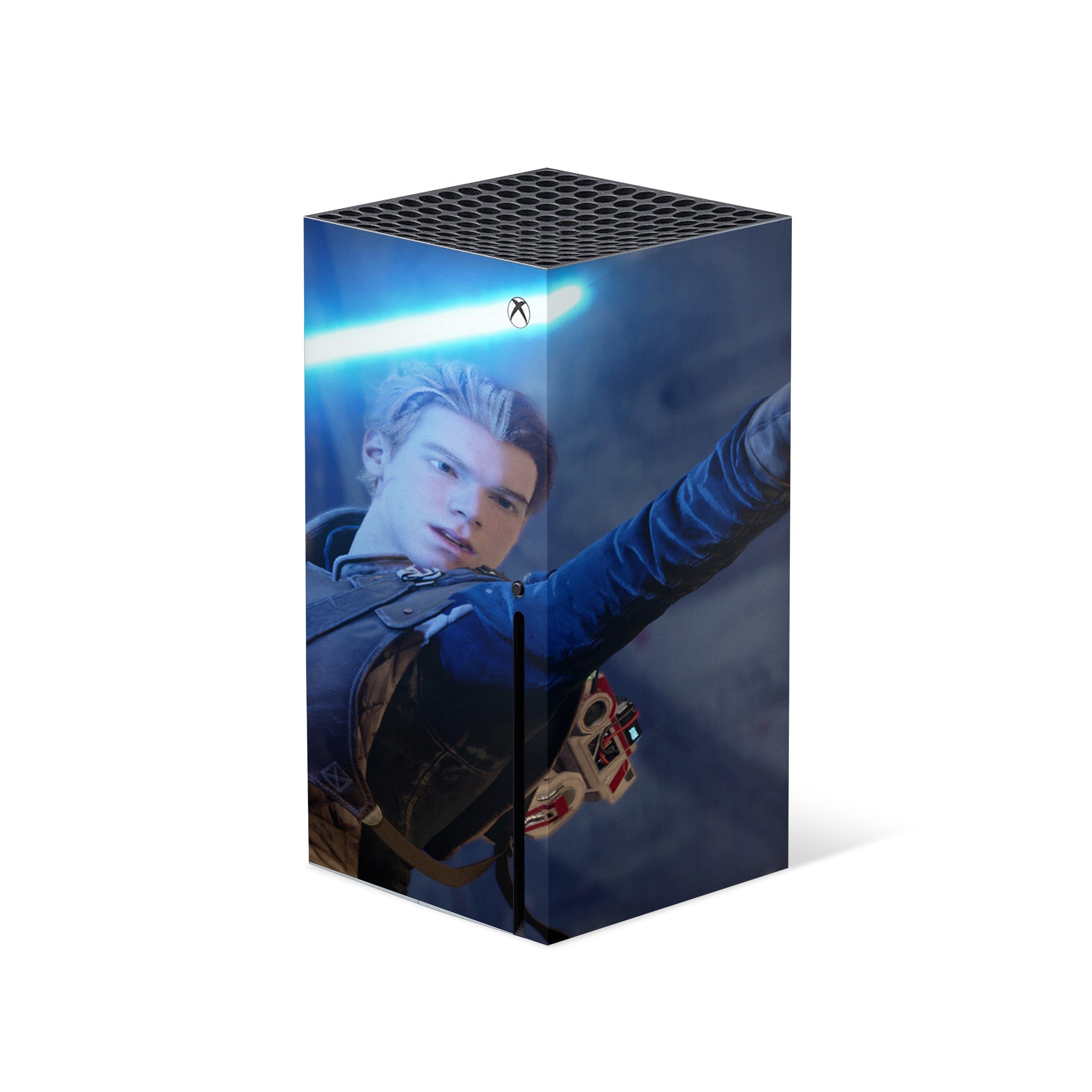 A video game skin featuring a Star Wars Jedi Fallen Order design for the Xbox Series X.