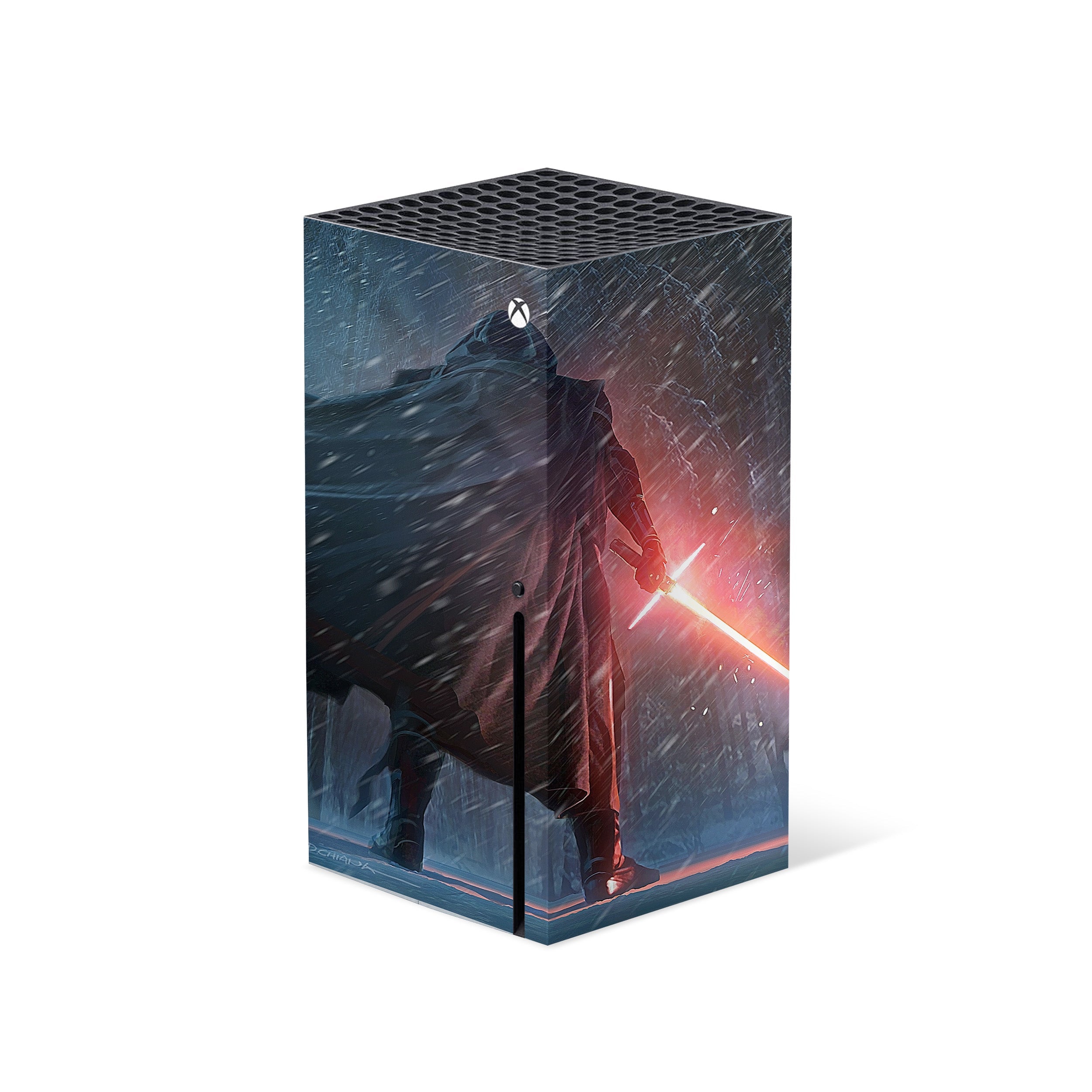 A video game skin featuring a Star Wars Kylo Ren design for the Xbox Series X.
