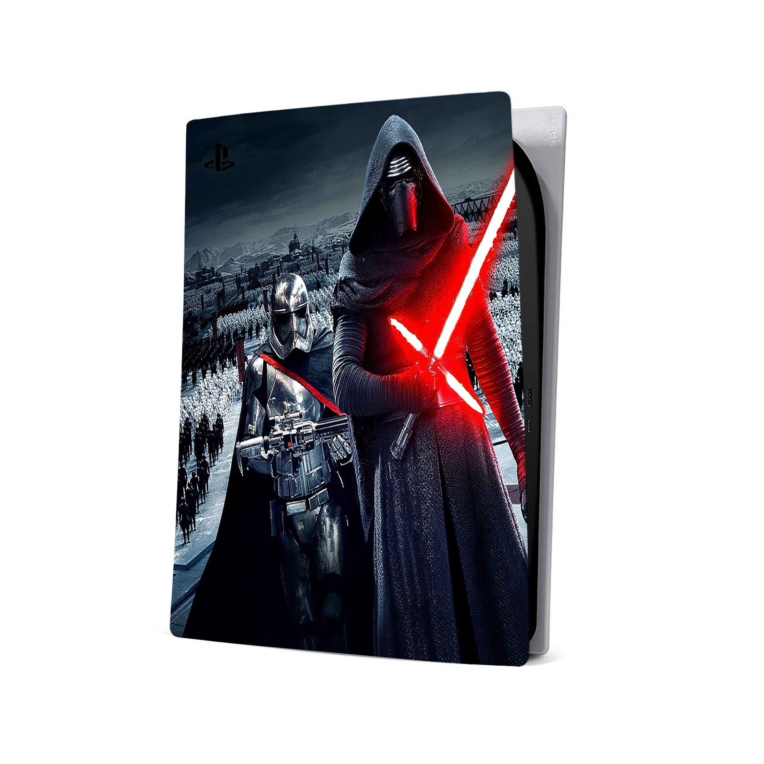 A video game skin featuring a Star Wars Kylo Ren design for the PS5.