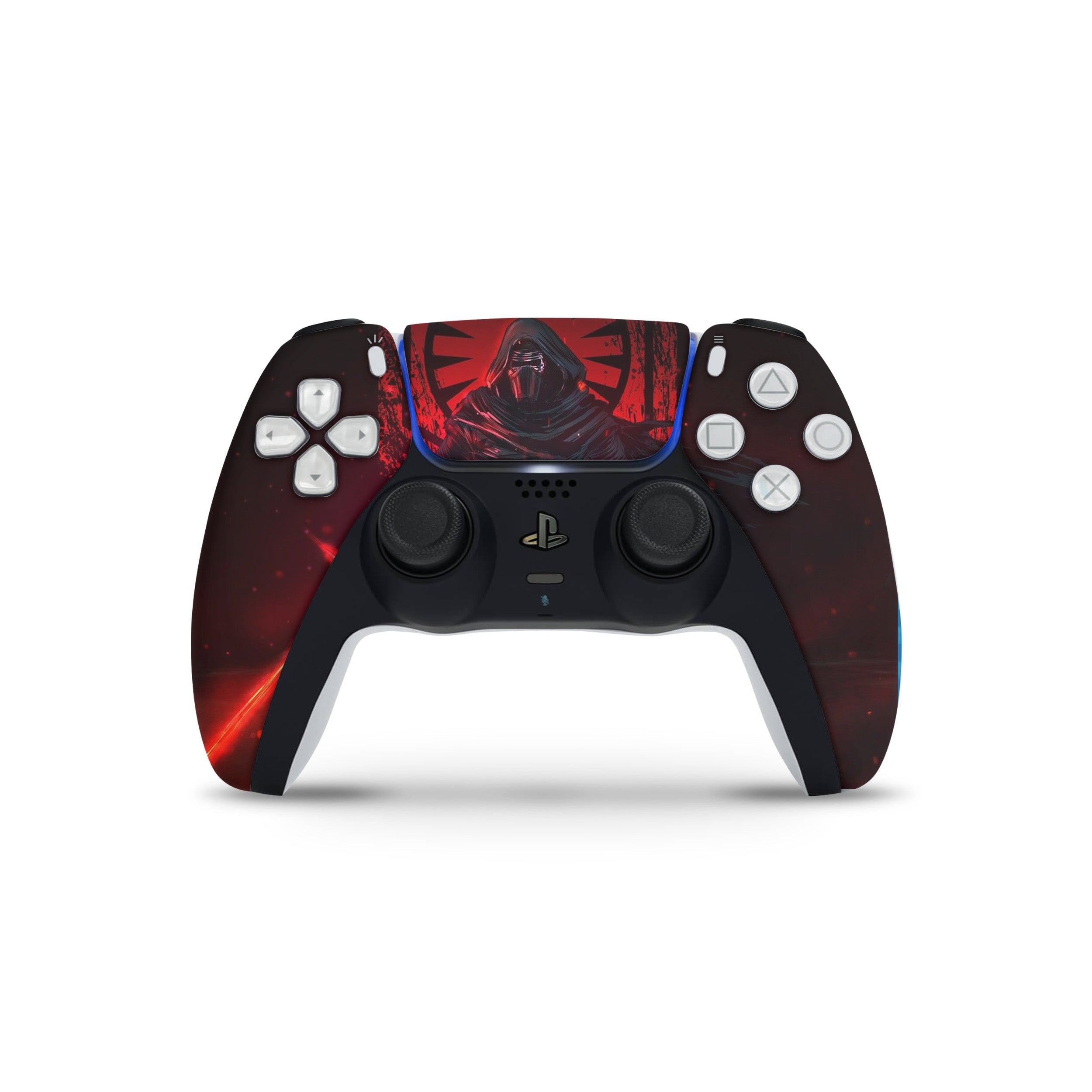 A video game skin featuring a Star Wars Kylo Ren design for the PS5 DualSense Controller.