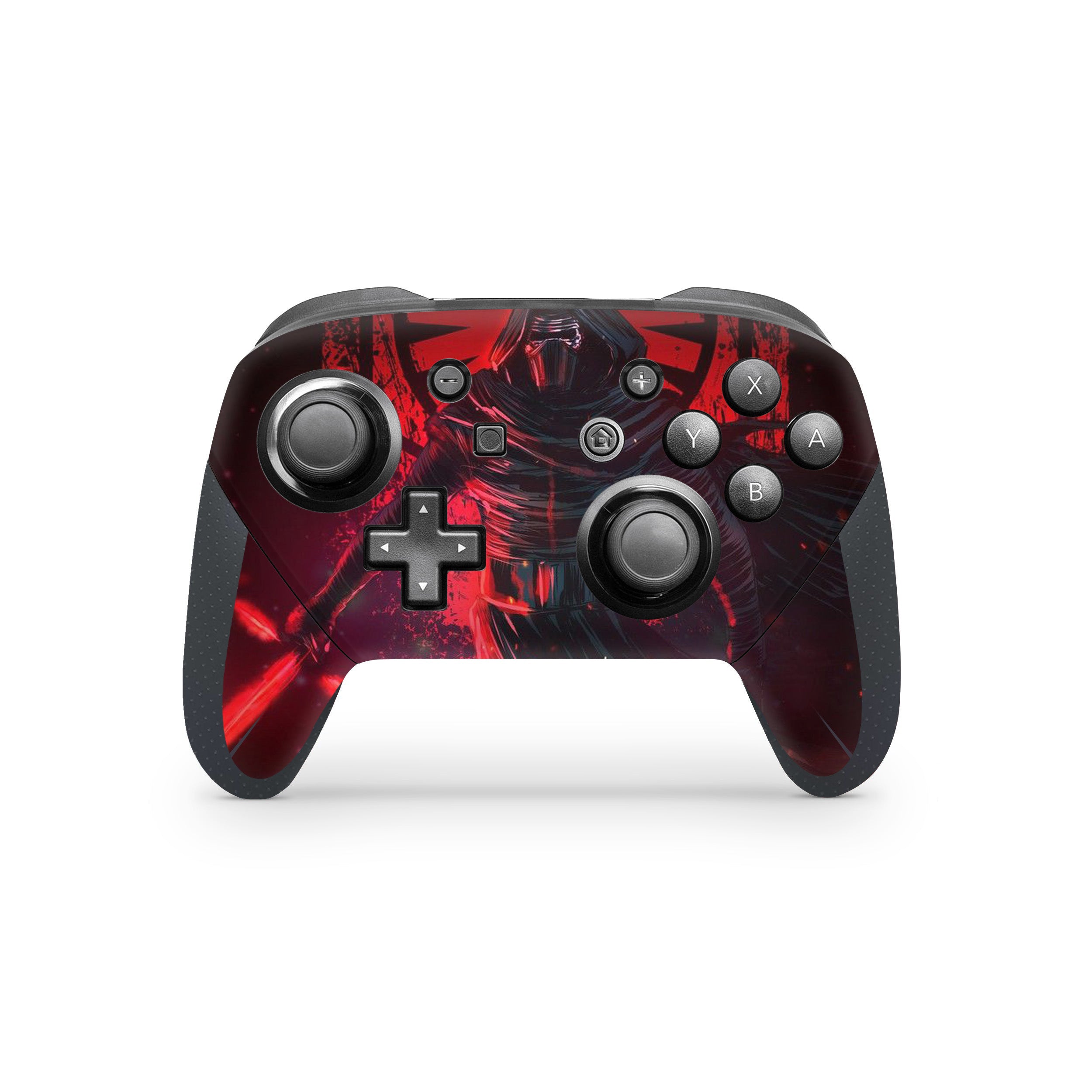 A video game skin featuring a Star Wars Kylo Ren design for the Switch Pro Controller.