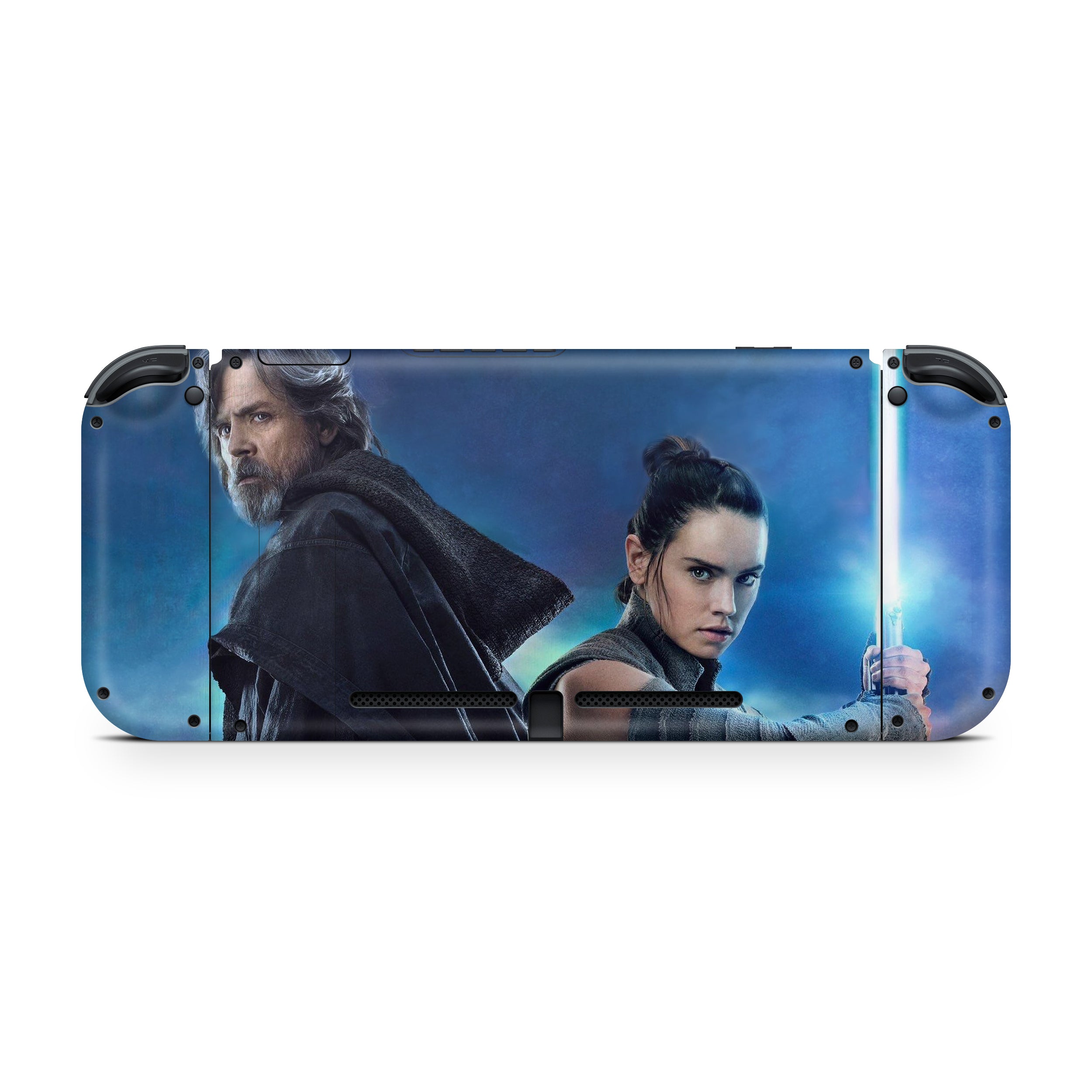 A video game skin featuring a Star Wars Luke Skywalker design for the Nintendo Switch.