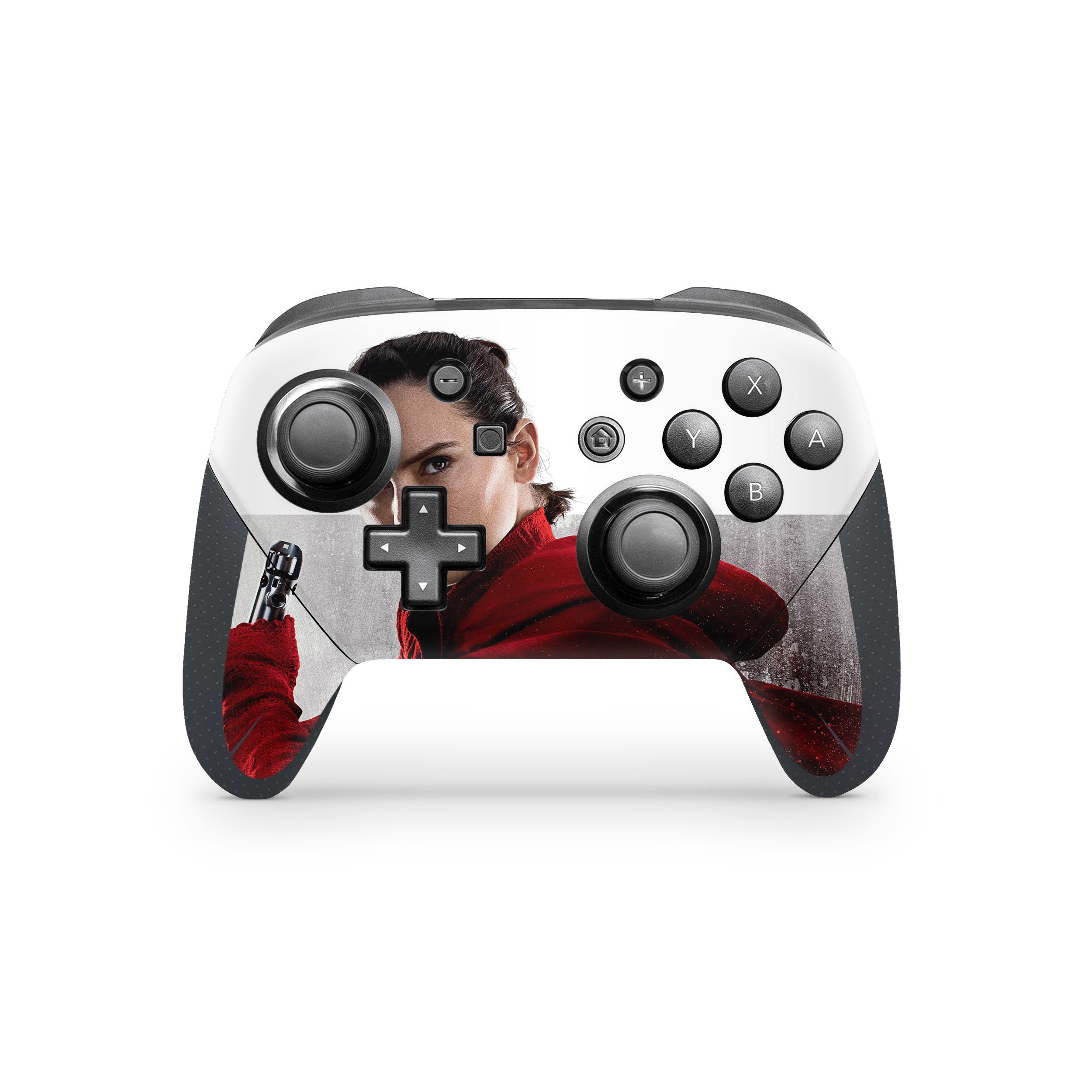 A video game skin featuring a Star Wars Rey design for the Switch Pro Controller.
