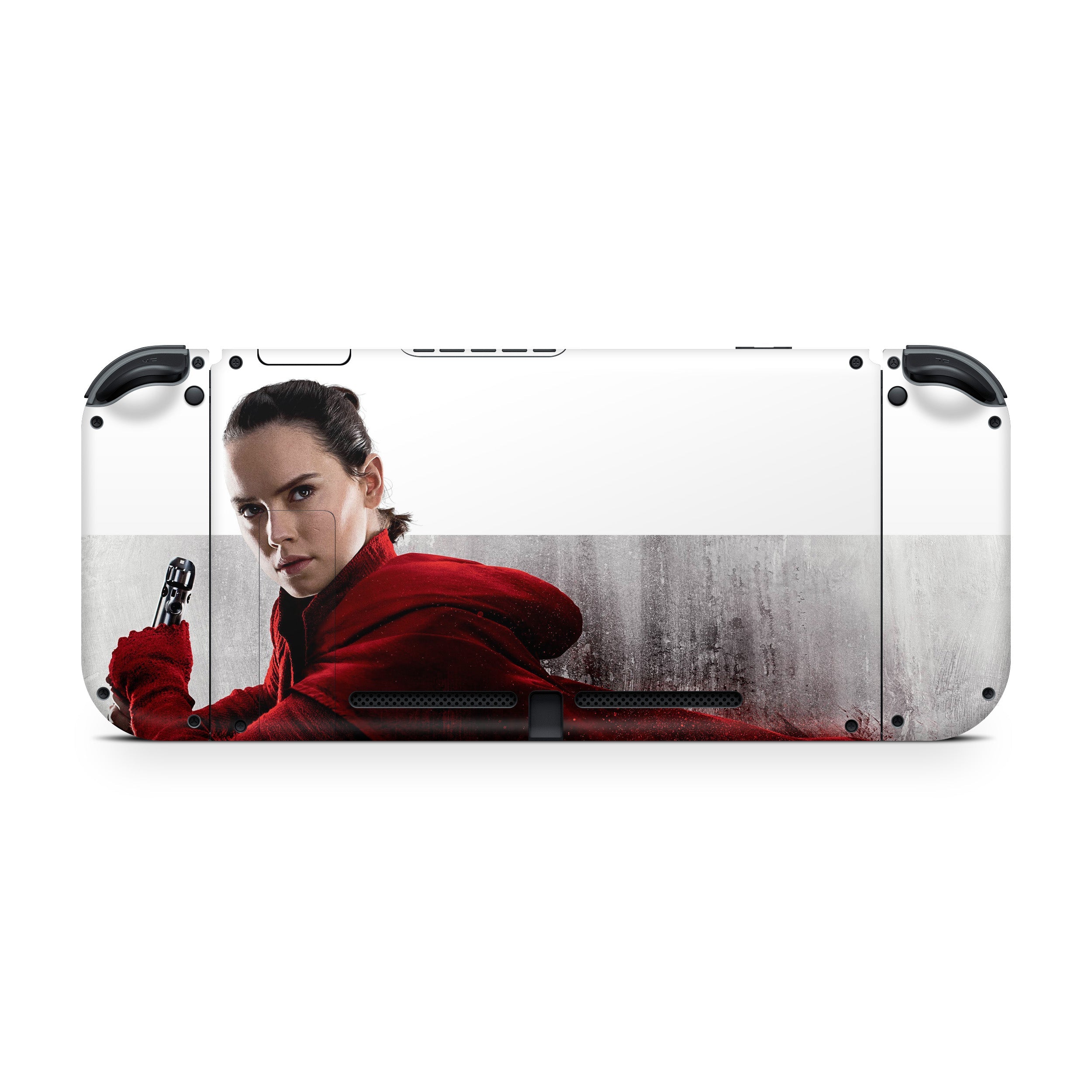 A video game skin featuring a Star Wars Rey design for the Nintendo Switch.