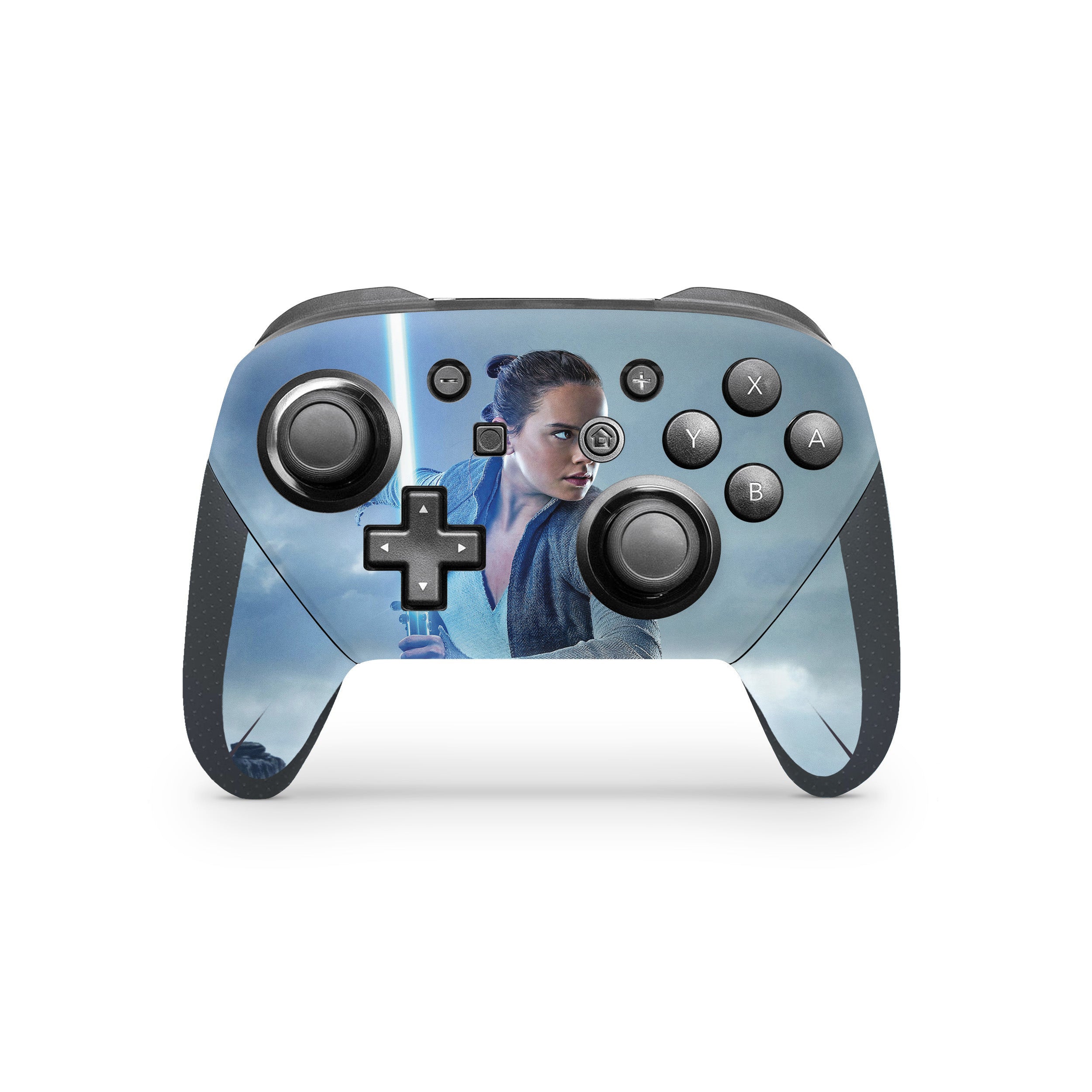 A video game skin featuring a Star Wars Rey design for the Switch Pro Controller.