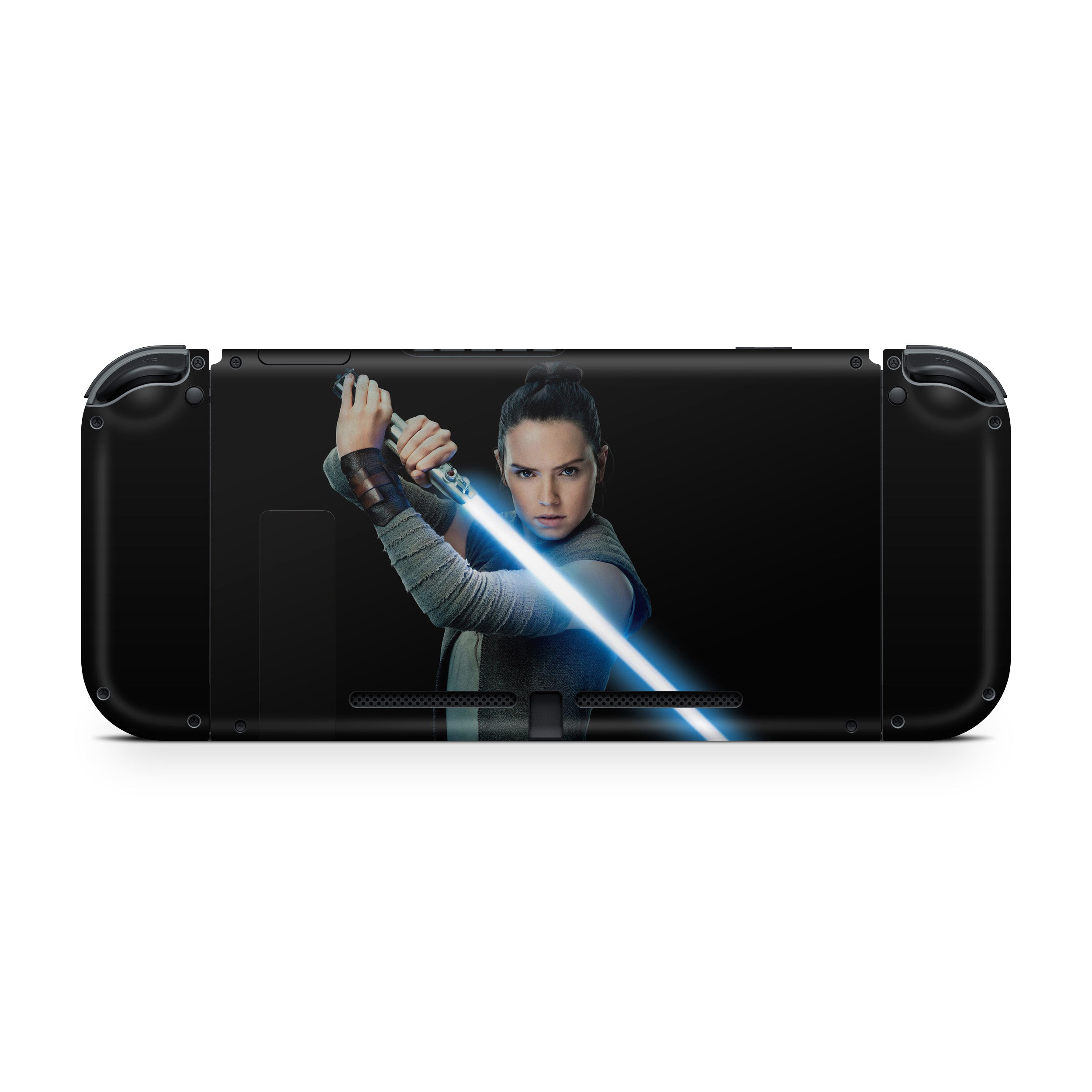 A video game skin featuring a Star Wars Rey design for the Nintendo Switch.