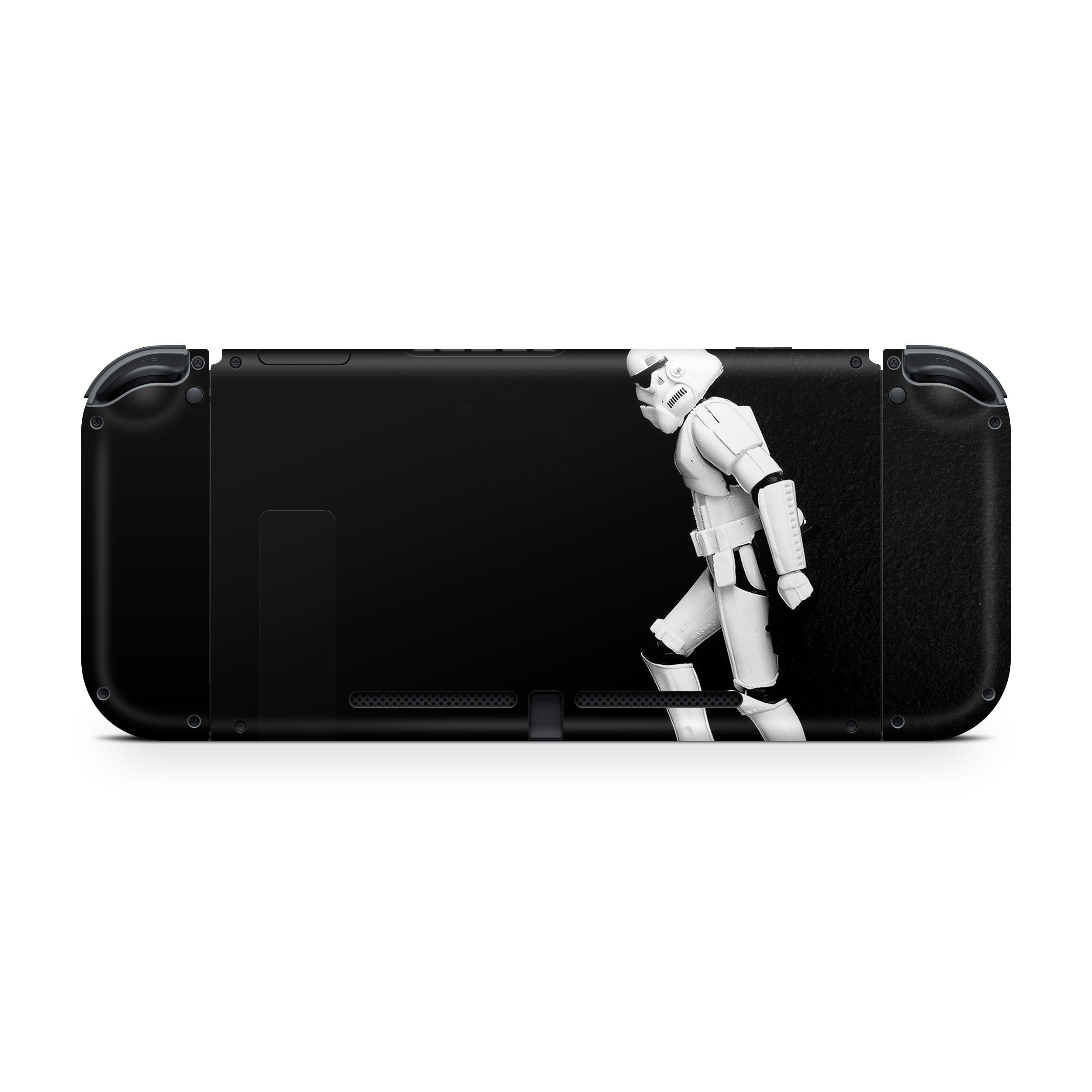 A video game skin featuring a Star Wars Storm Trooper design for the Nintendo Switch.
