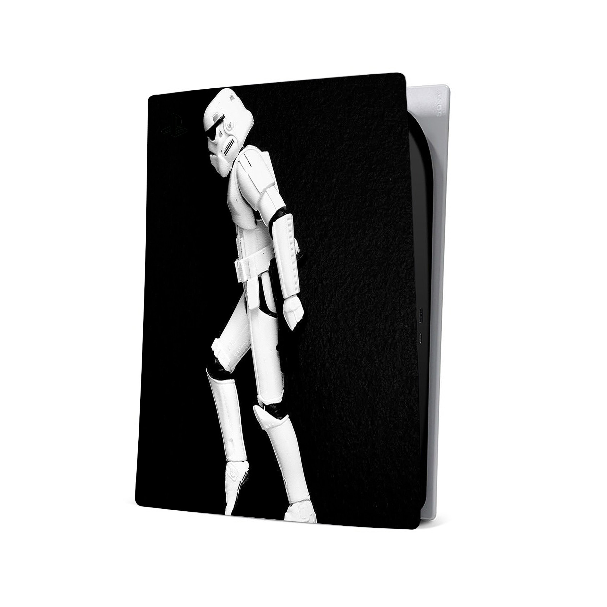 A video game skin featuring a Star Wars Storm Trooper design for the PS5.