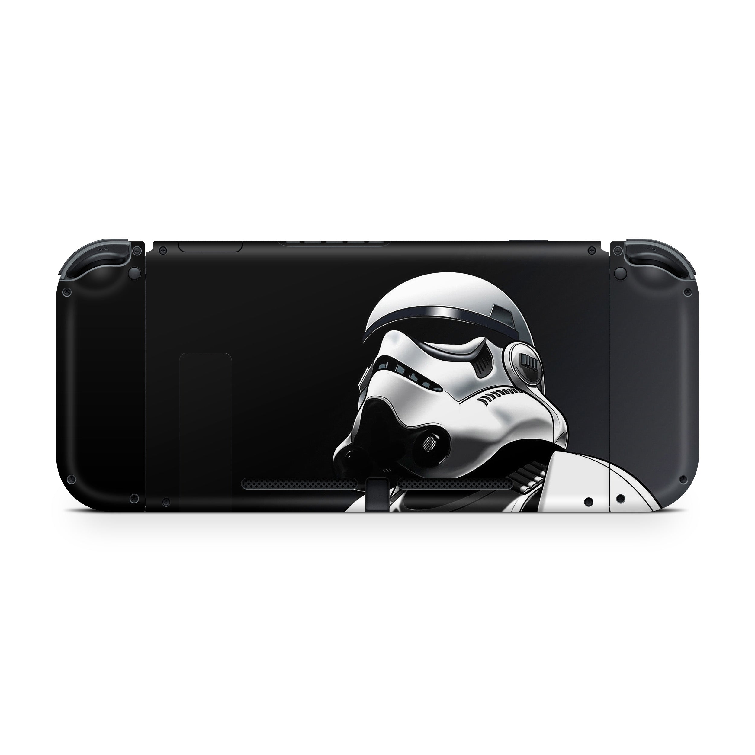 A video game skin featuring a Star Wars Storm Trooper Moonwalk design for the Nintendo Switch.