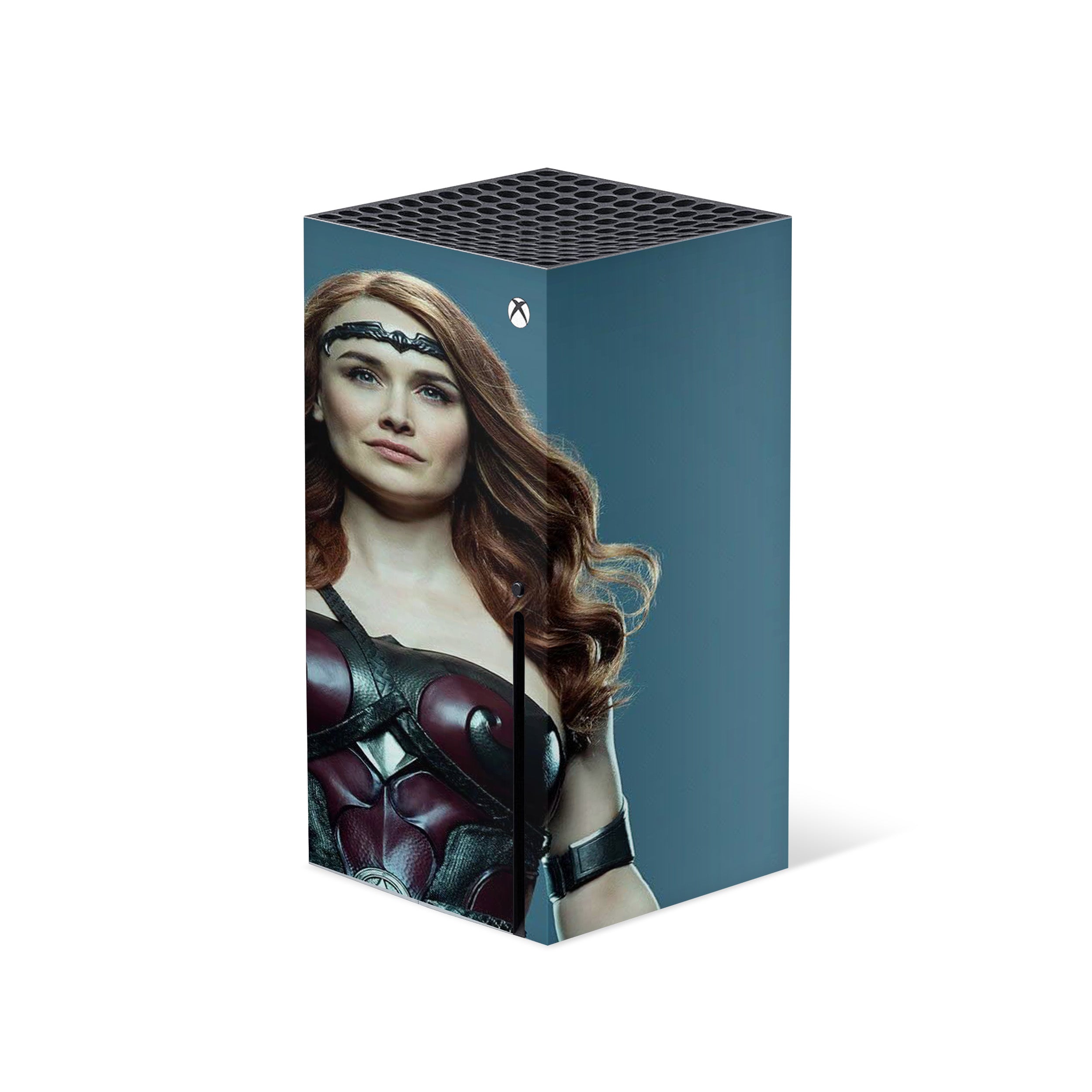 A video game skin featuring a The Boys Queen Meave design for the Xbox Series X.