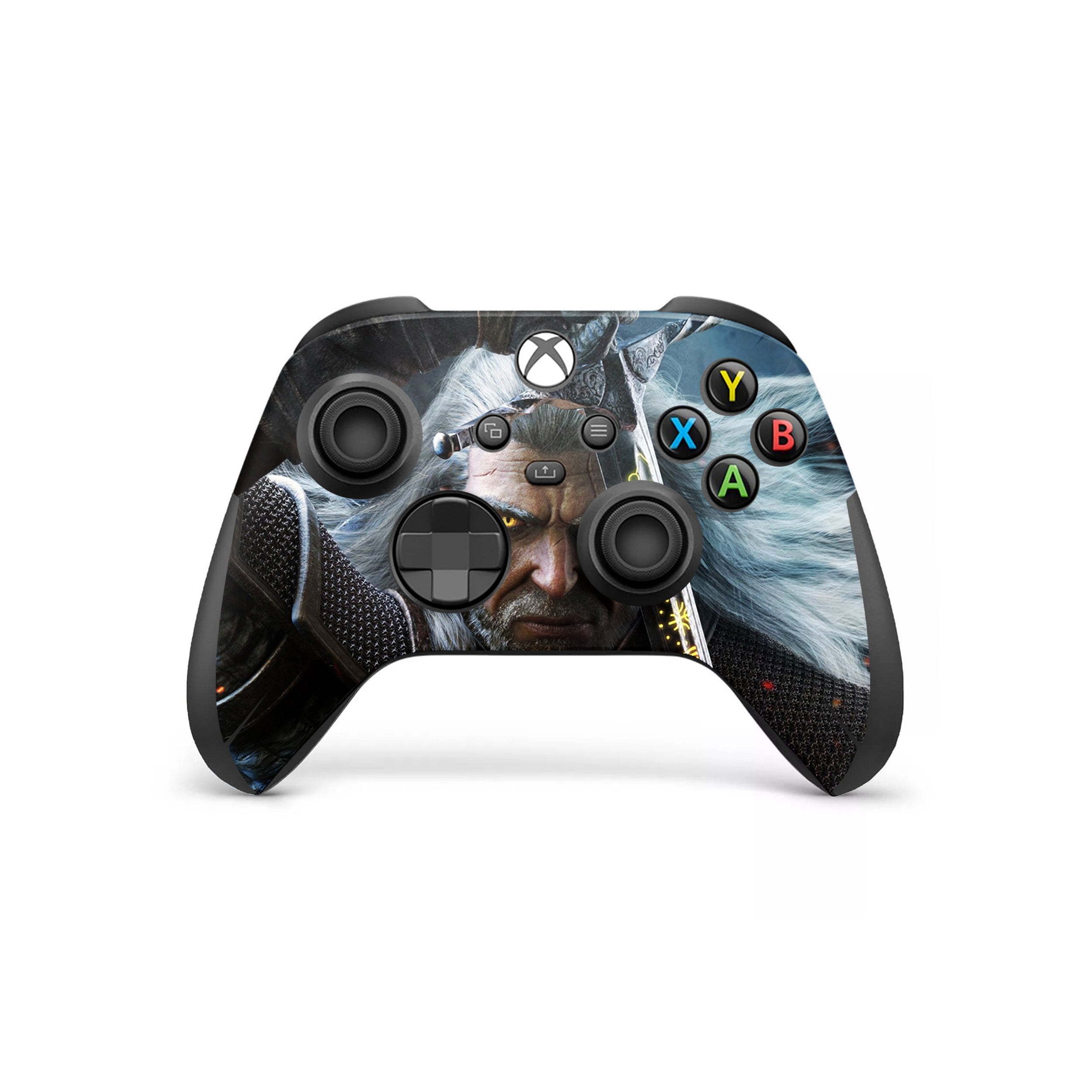 A video game skin featuring a The Witcher 3 design for the Xbox Wireless Controller.