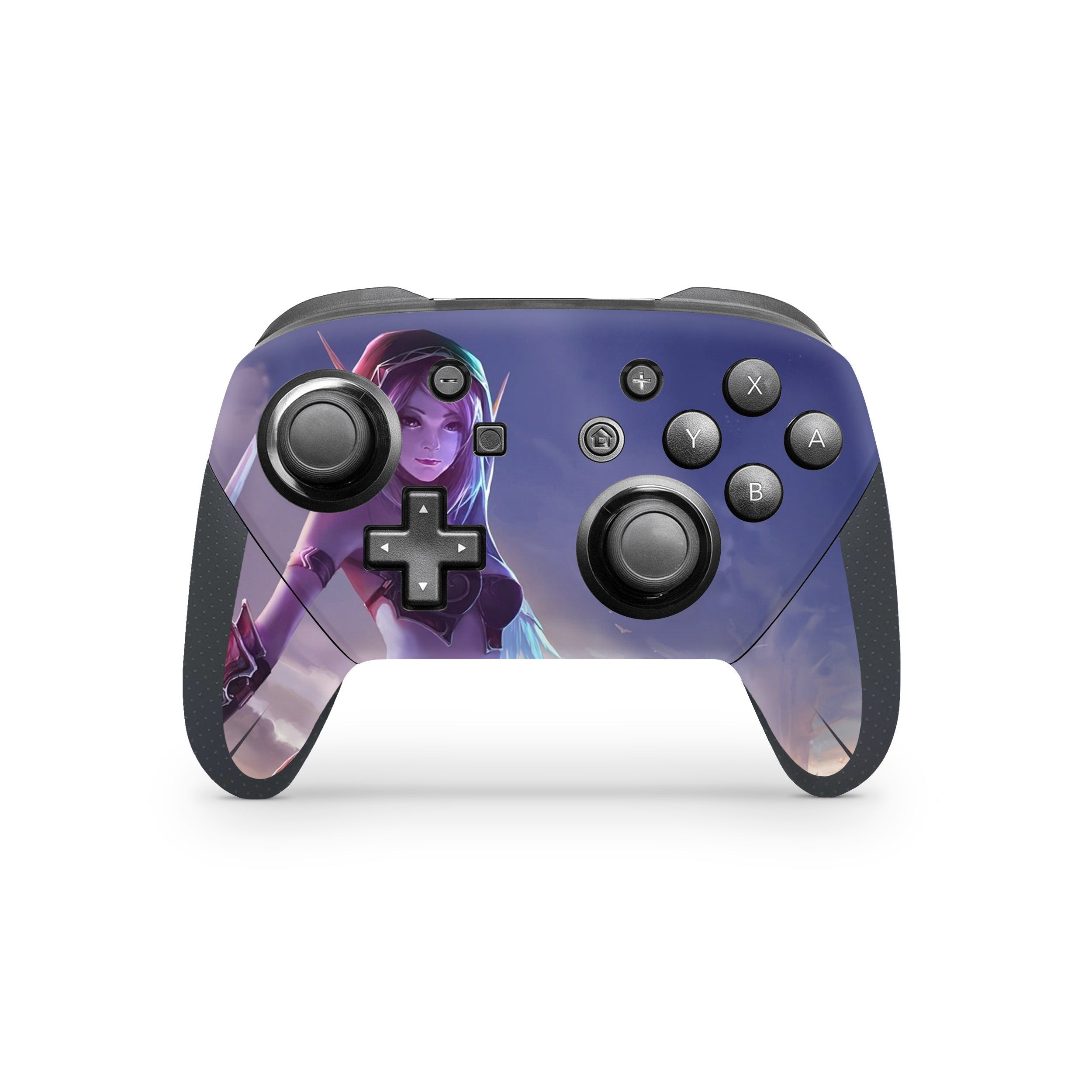 A video game skin featuring a World of Warcraft design for the Switch Pro Controller.