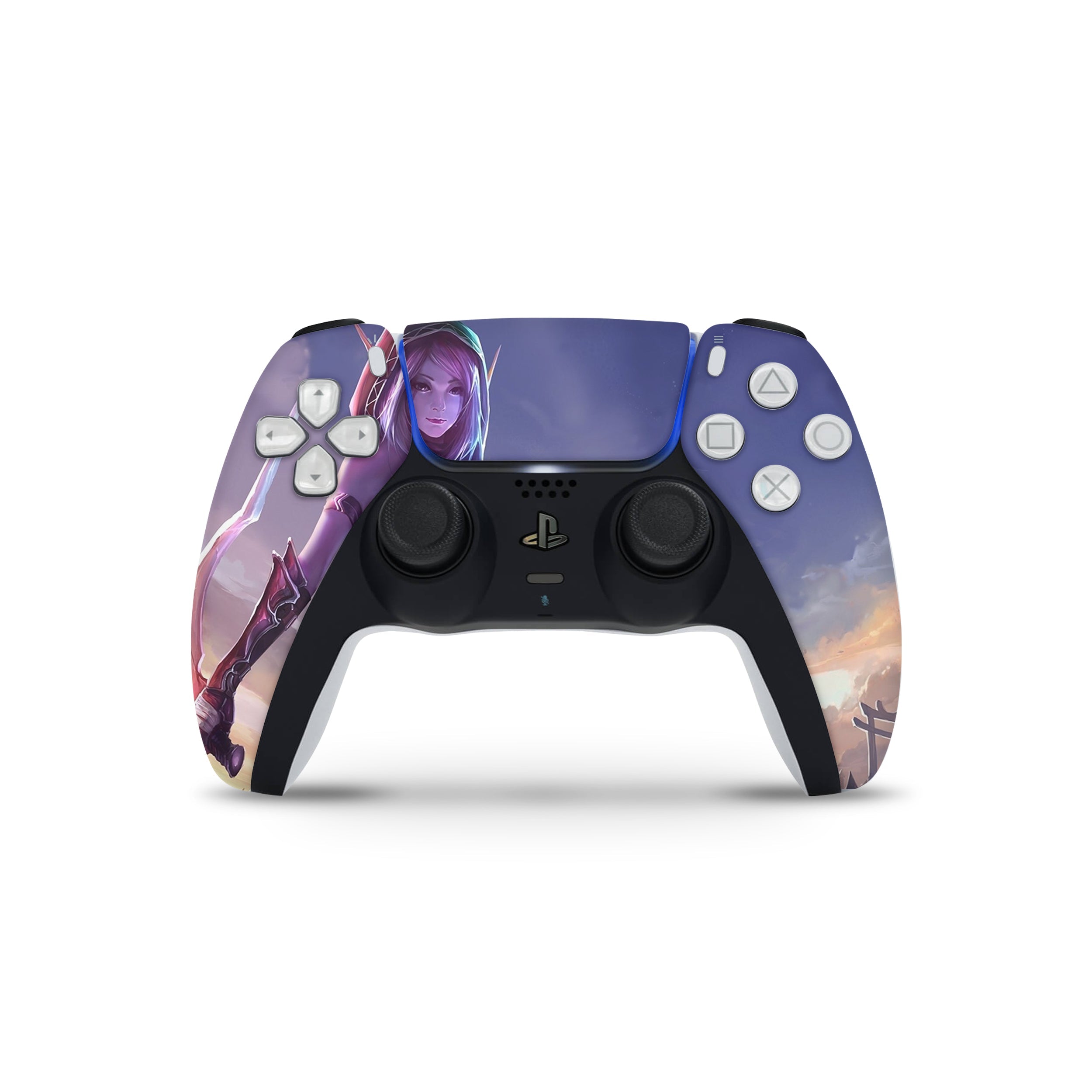 A video game skin featuring a World of Warcraft design for the PS5 DualSense Controller.