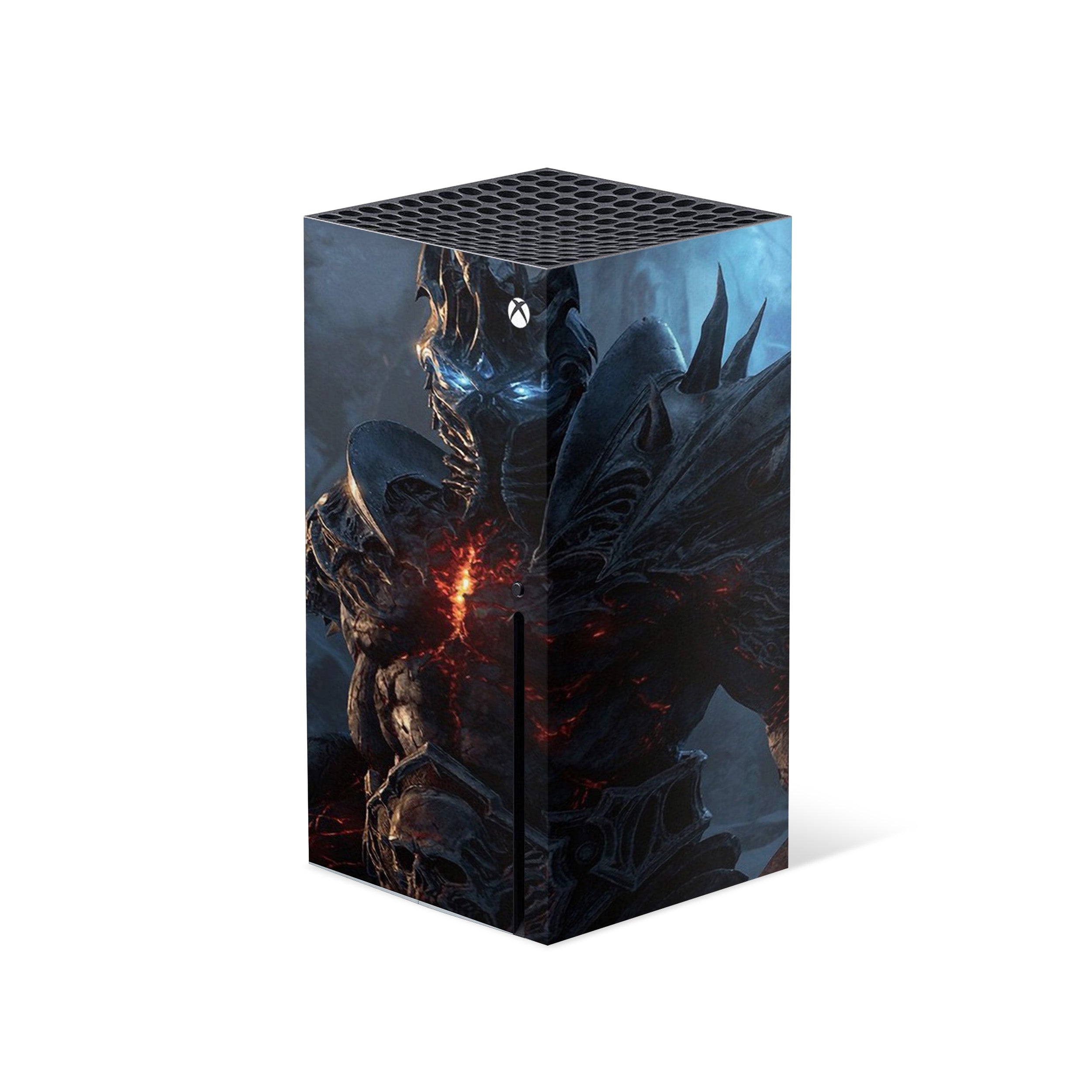A video game skin featuring a World of Warcraft design for the Xbox Series X.