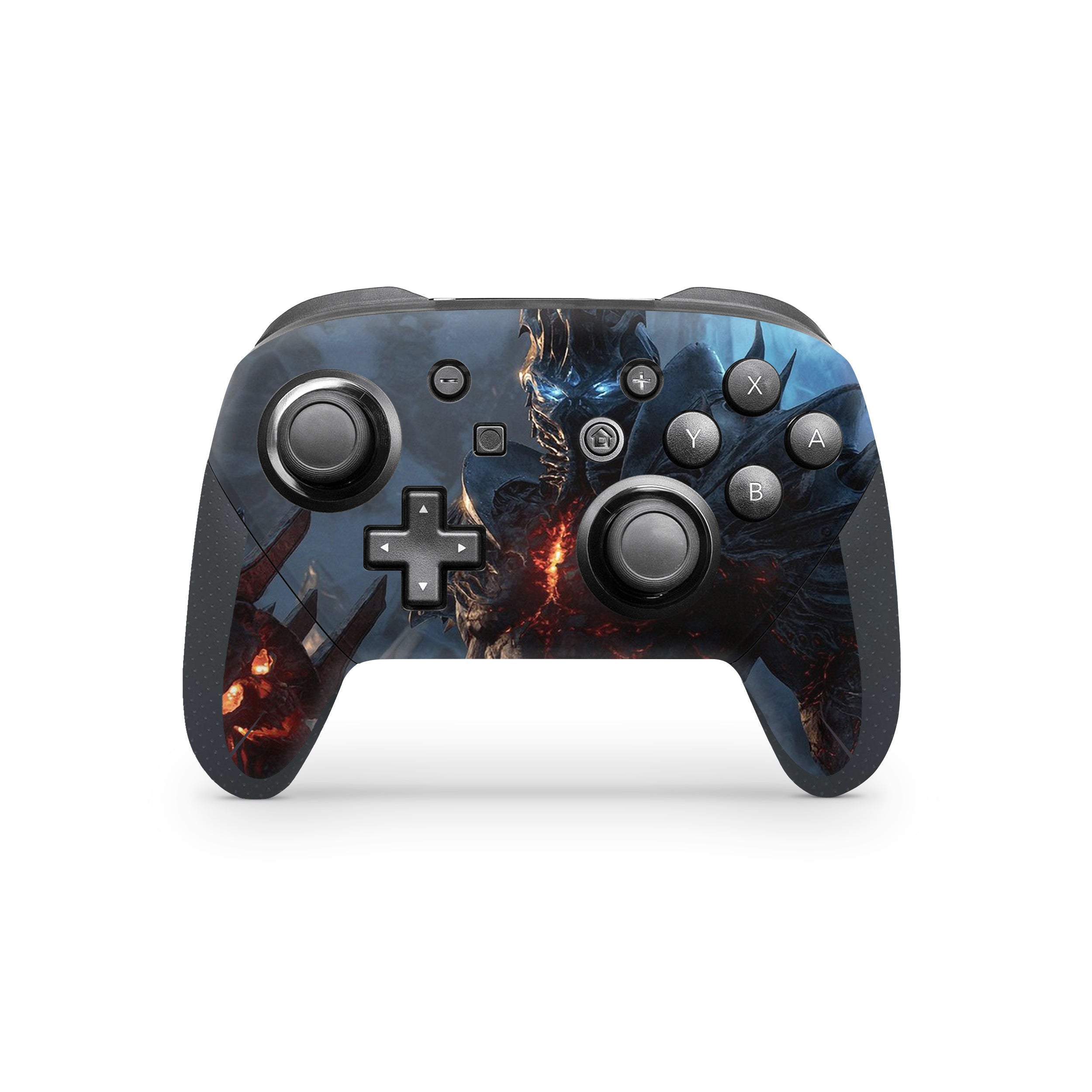 A video game skin featuring a World of Warcraft design for the Switch Pro Controller.