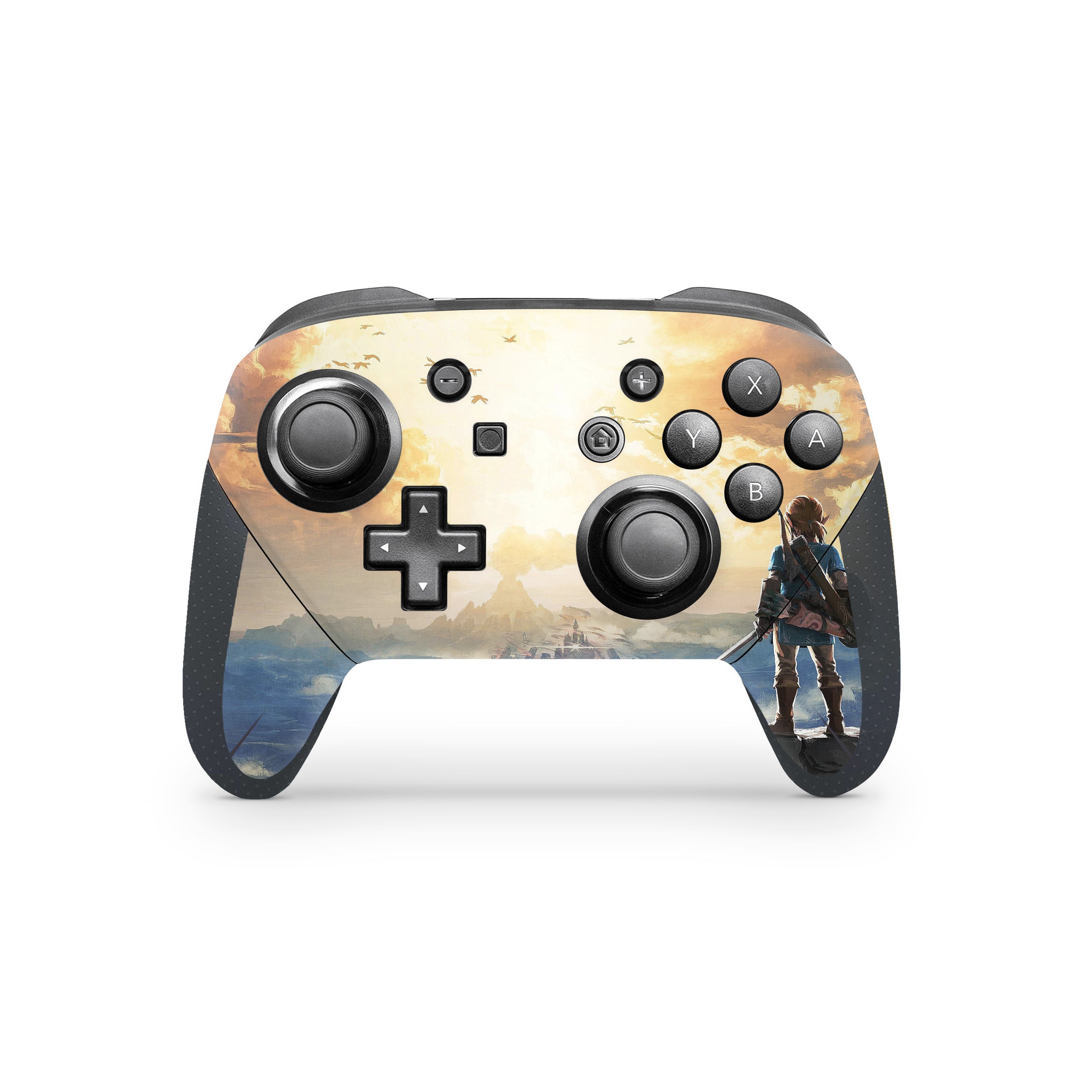A video game skin featuring a Zelda design for the Switch Pro Controller.
