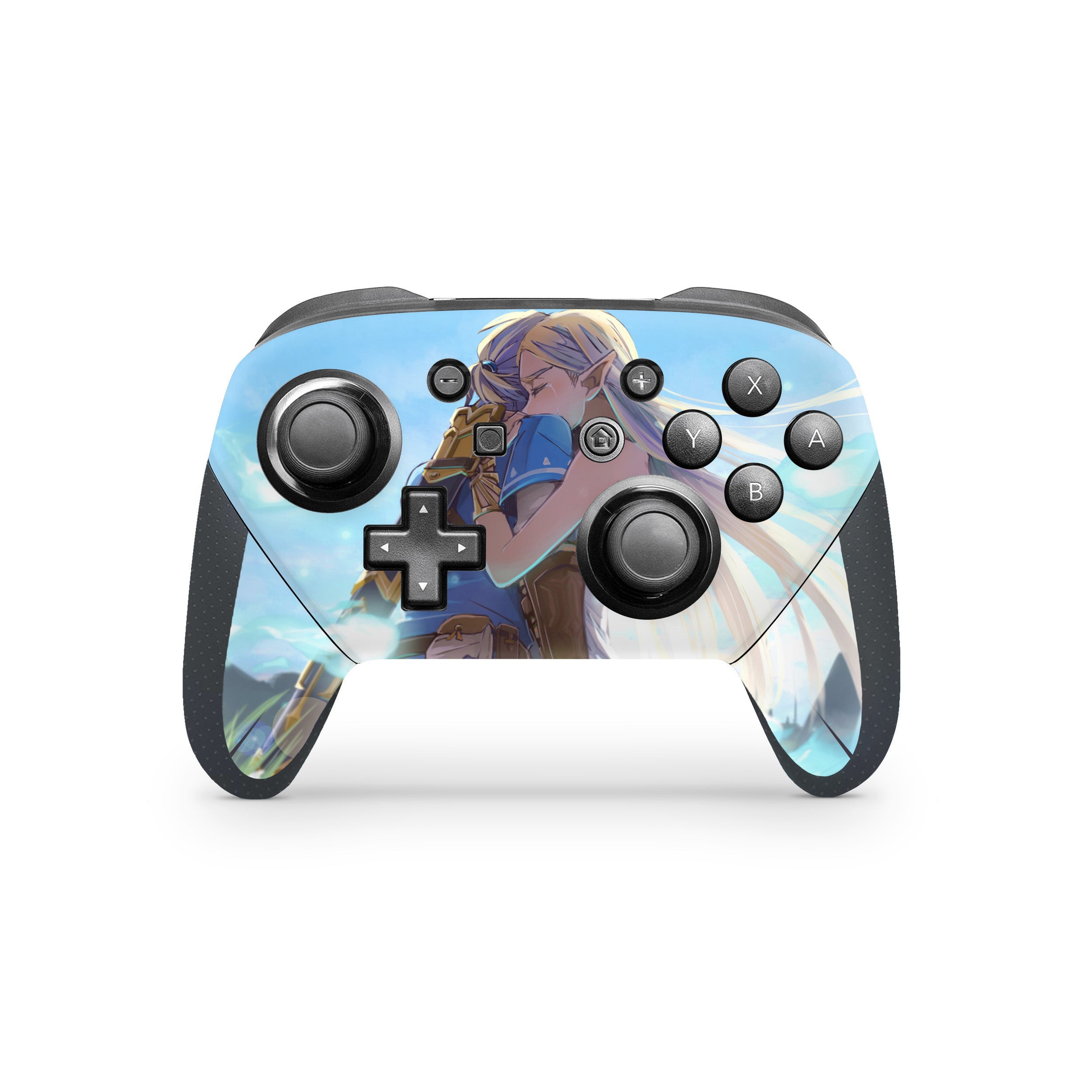 A video game skin featuring a Zelda design for the Switch Pro Controller.